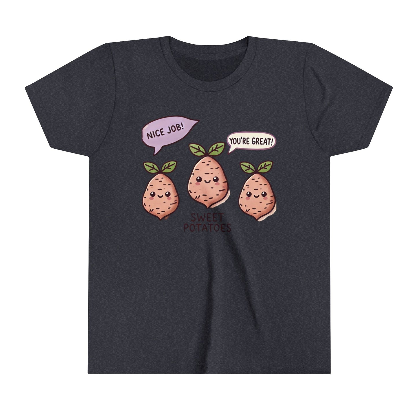 Youth Short Sleeve Tee, Funny Potato Shirt, Cute Kids Sweet Potato Lover Gift Foodie Shirt