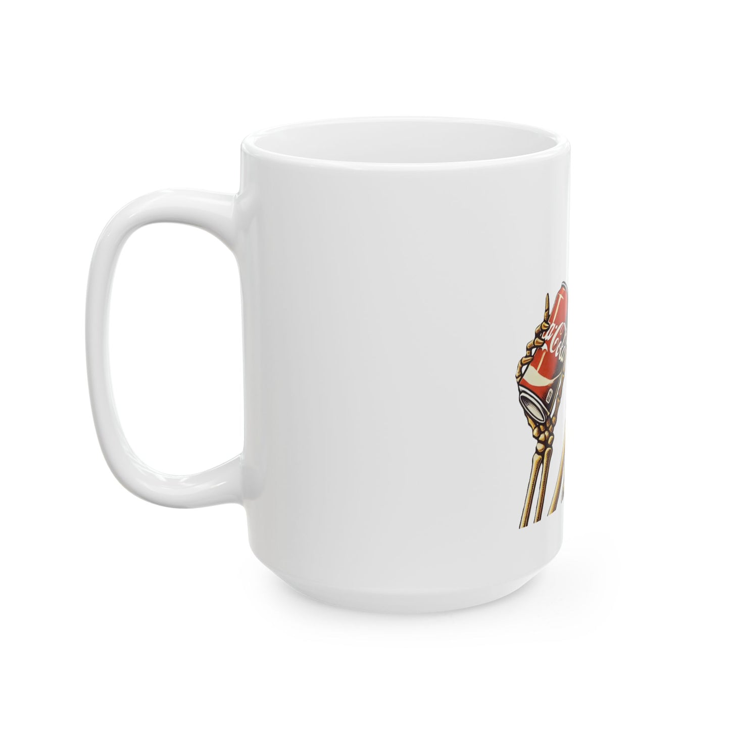 Skeleton Drinking A Coke Ceramic Mug 11oz or 15oz