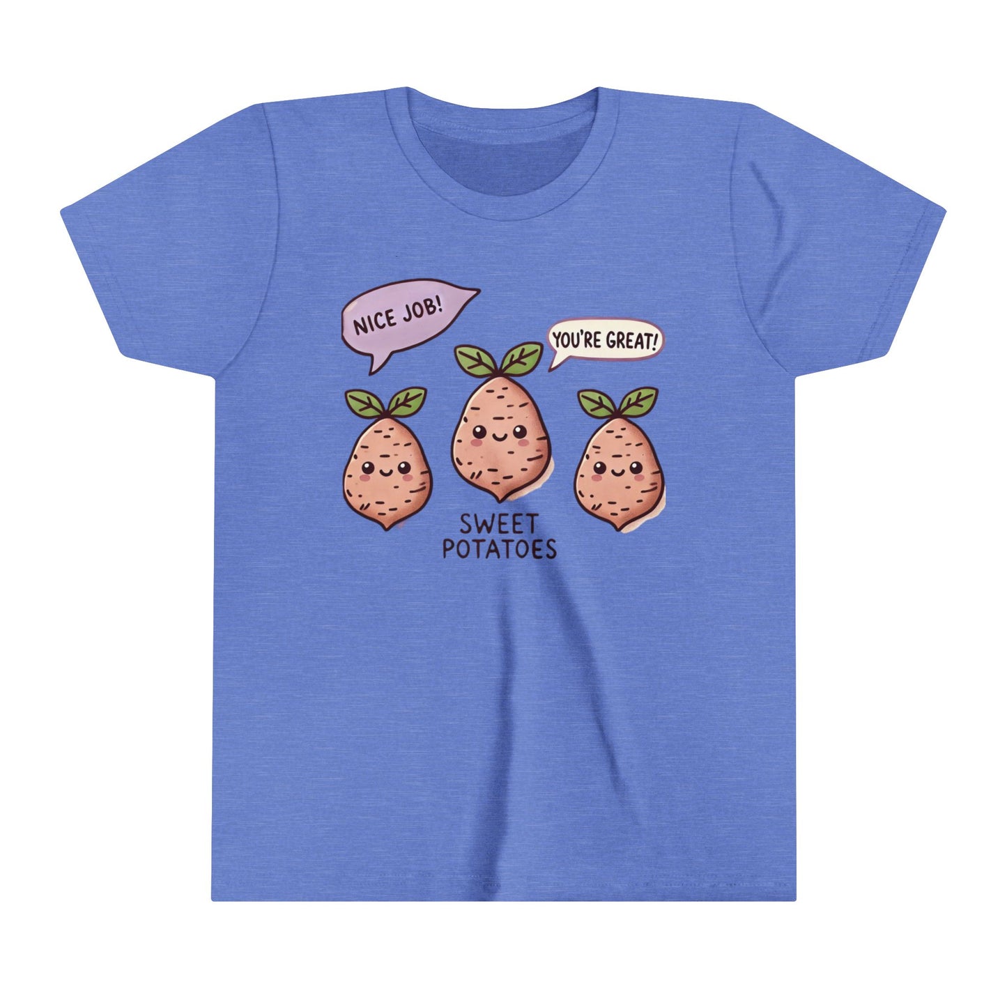 Youth Short Sleeve Tee, Funny Potato Shirt, Cute Kids Sweet Potato Lover Gift Foodie Shirt