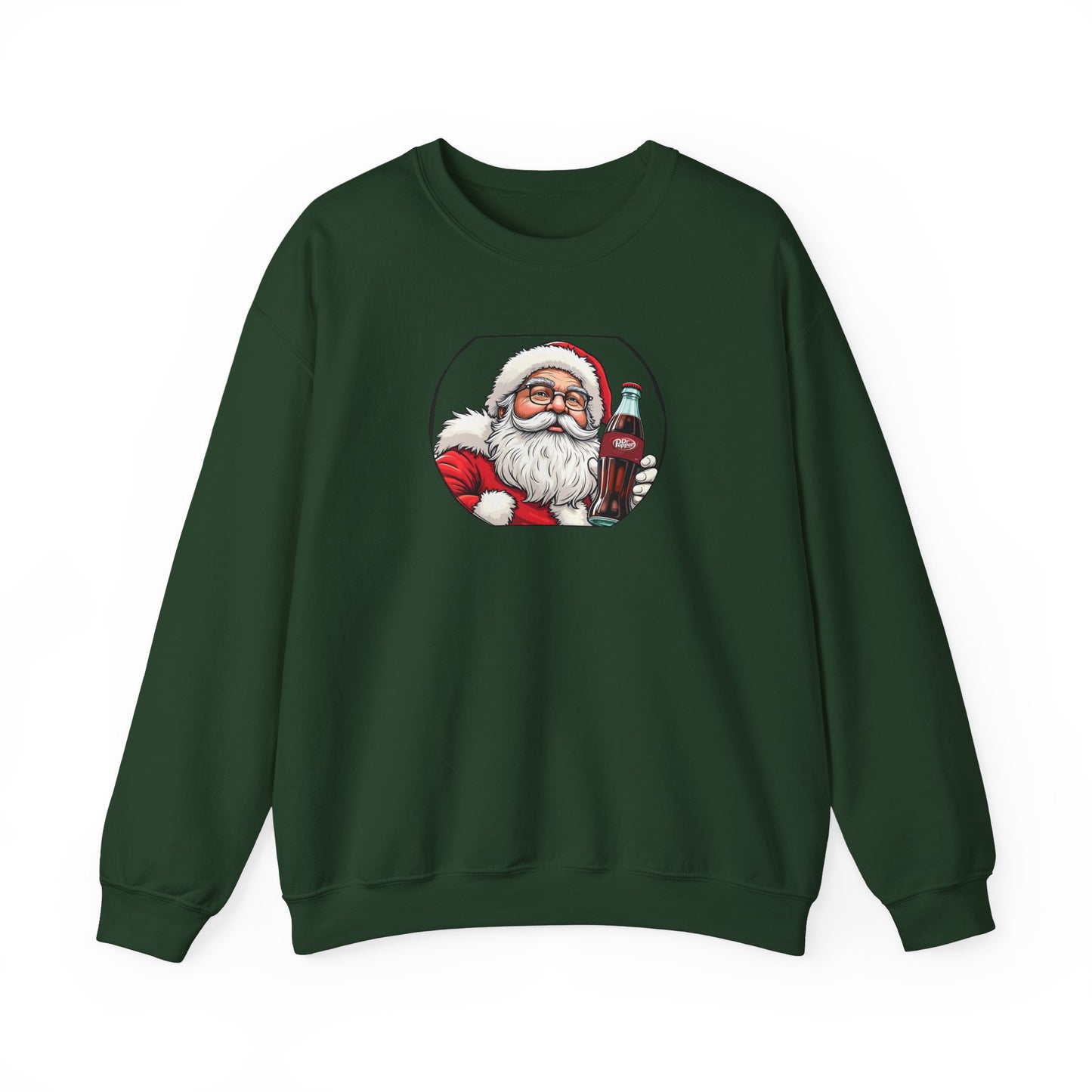 Adult Sweatshirt Christmas Santa Drinking A Dr. Pepper