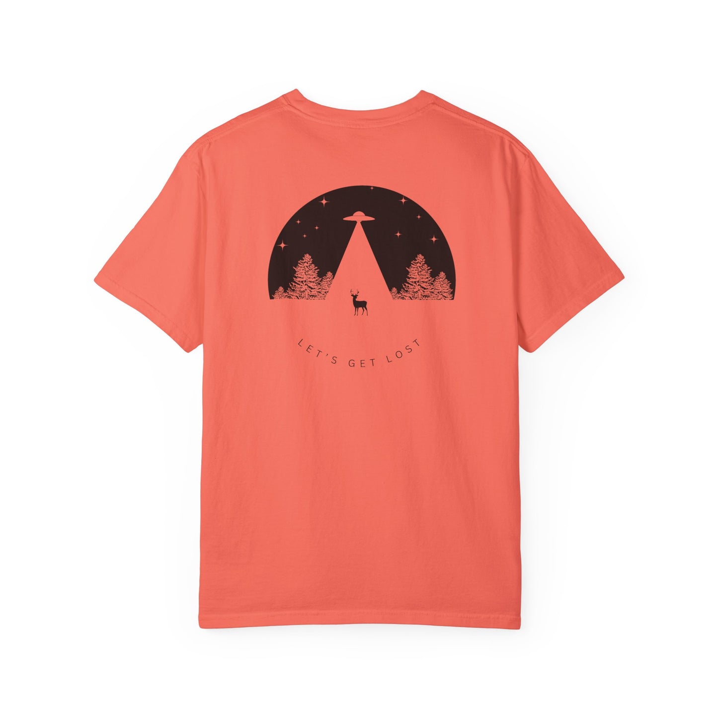 Adult Short Sleeve Tee Let's Get Lost UFO In The Woods in Comfort Colors