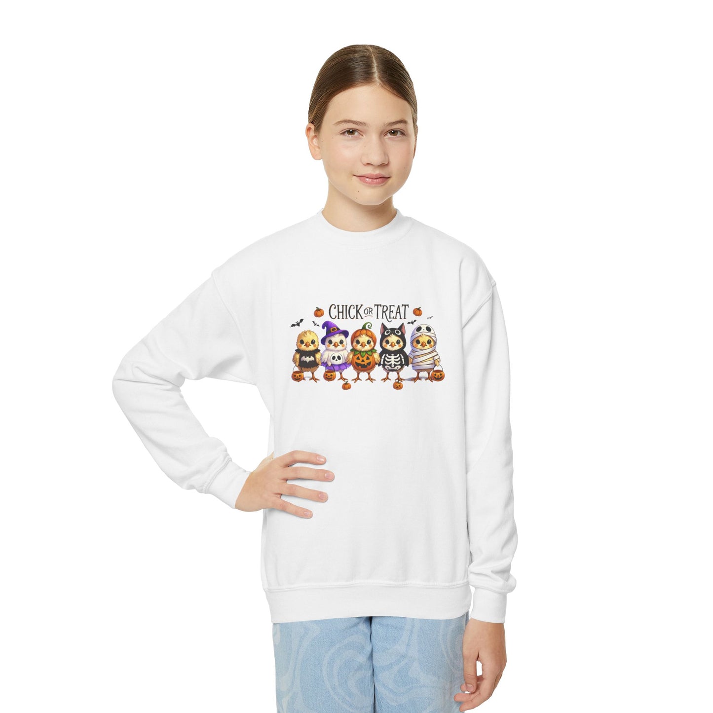 Chick Or Treat Halloween Chicken Chicks Youth Sweatshirt