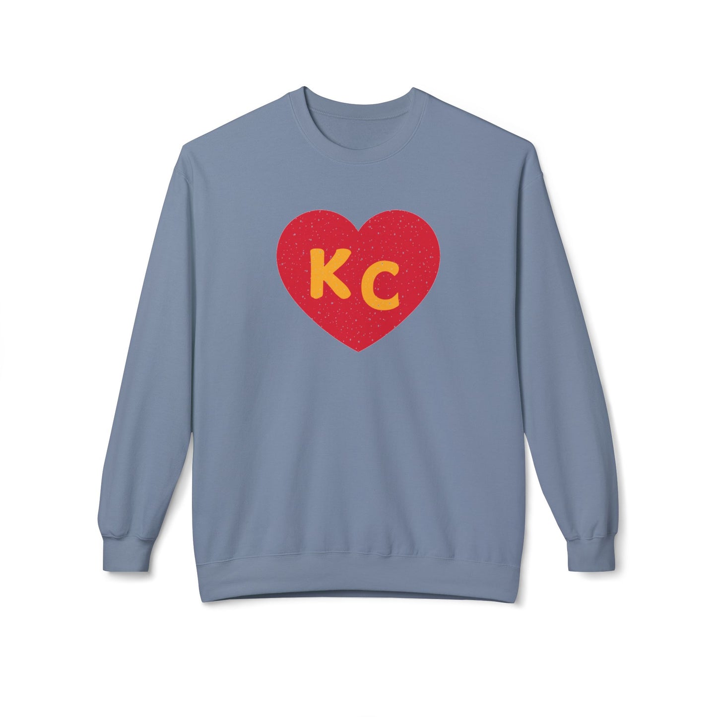 Vintage I Heart Kansas City Red And Yellow Midweight Softstyle Fleece Crewneck KC Sweatshirt