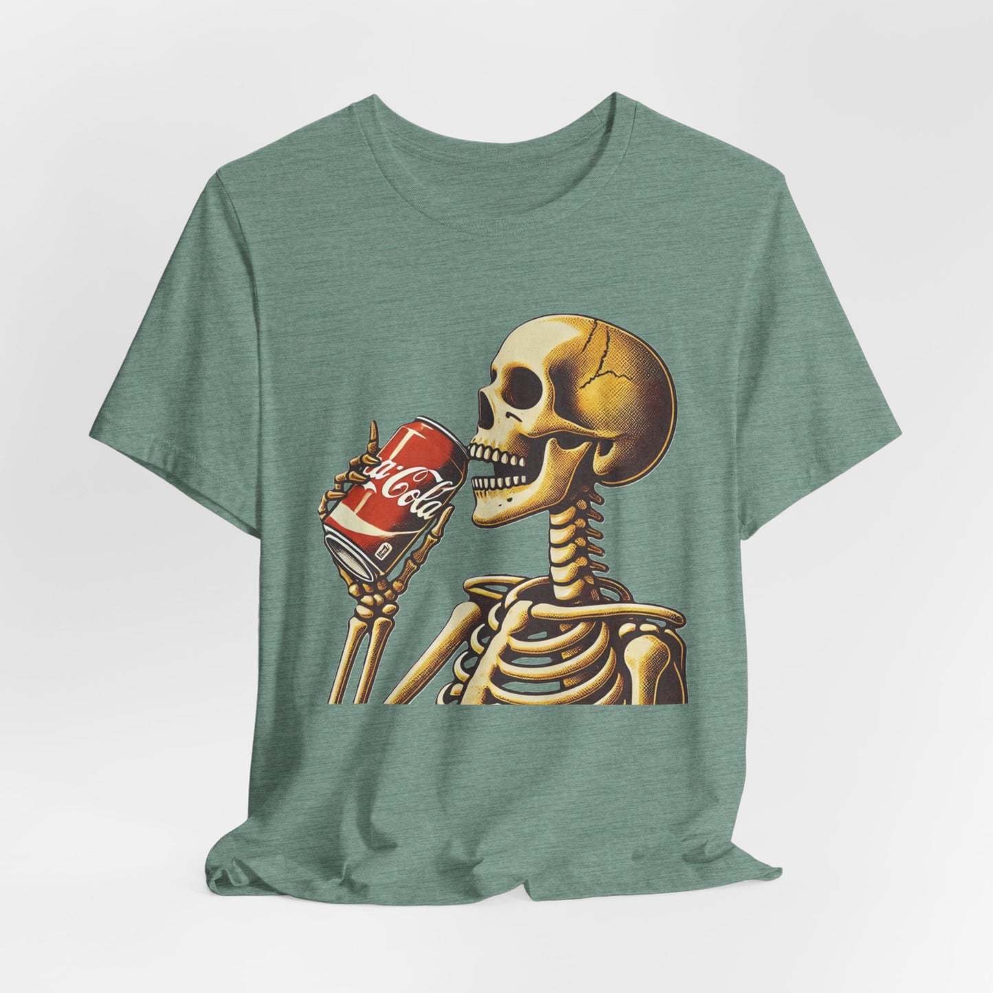 Skeleton Drinking A Coke Halloween Tshirt Fun, Spooky Skeleton Unisex Tee, Halloween Costume Shirt, Scary Skeleton Drinking Soda T-shirt,