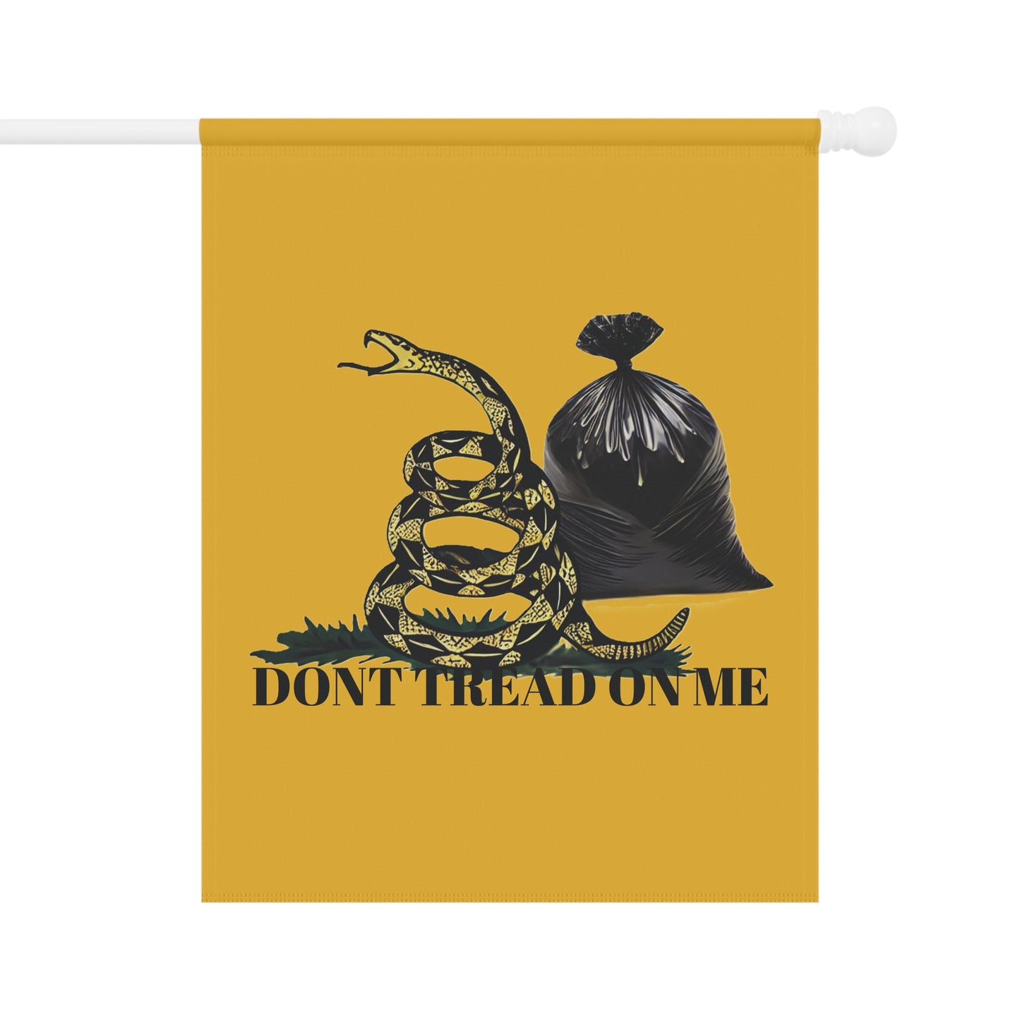 Don't Tread On Me Garbage Bag Gadsden Flag, Patriotic Outdoor House Sign, Liberty Flag Pennant, USA Yard Art