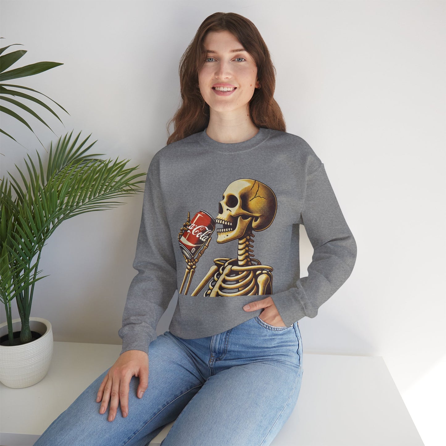 Skeleton Drinking A Coke Halloween Sweatshirt