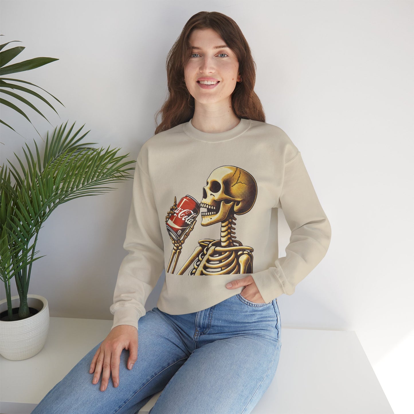 Skeleton Drinking A Coke Halloween Sweatshirt