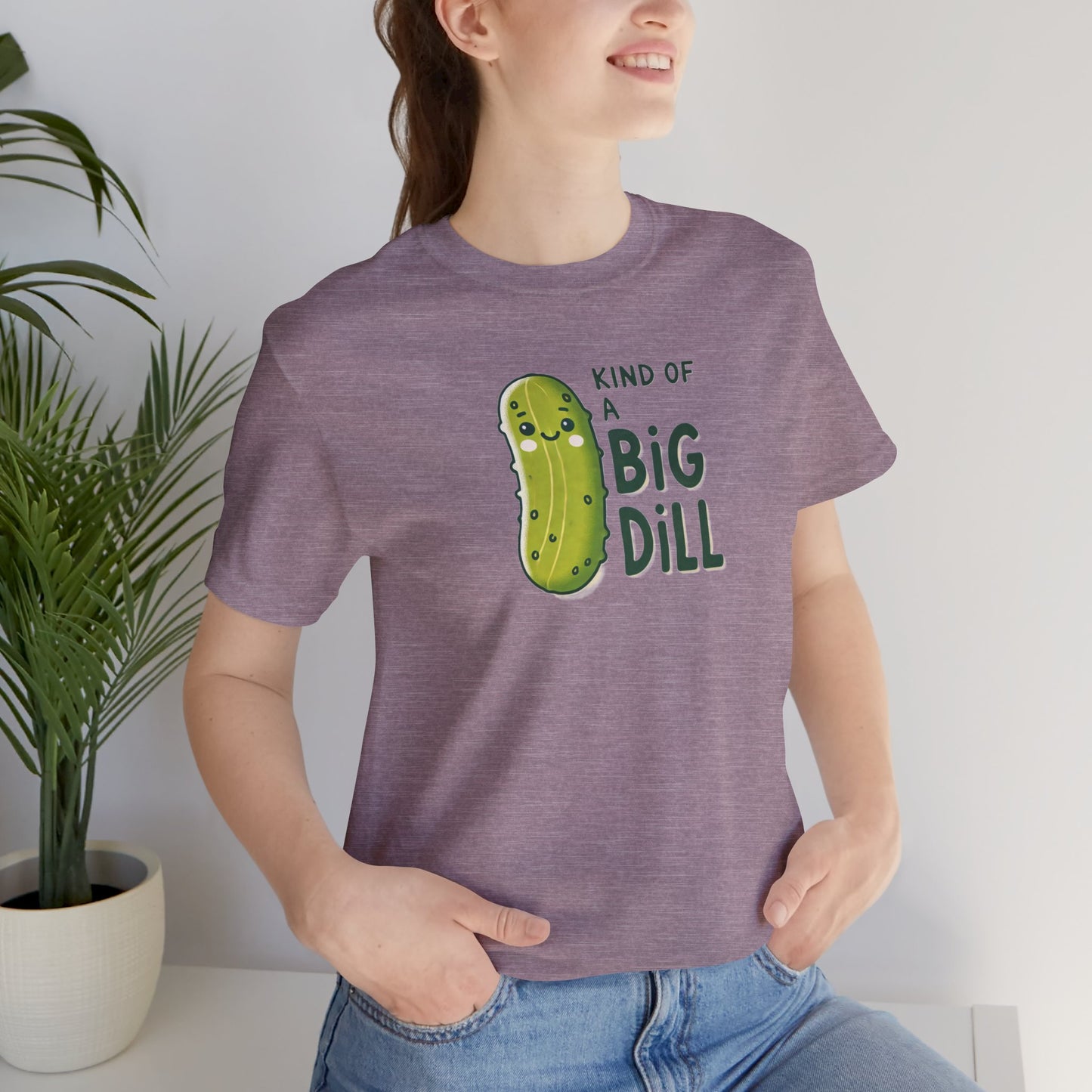 Funny Pickle T-Shirt, Big Dill-ightful Tee, Cute Dill Shirt, Unisex Jersey Top, Foodie Gift