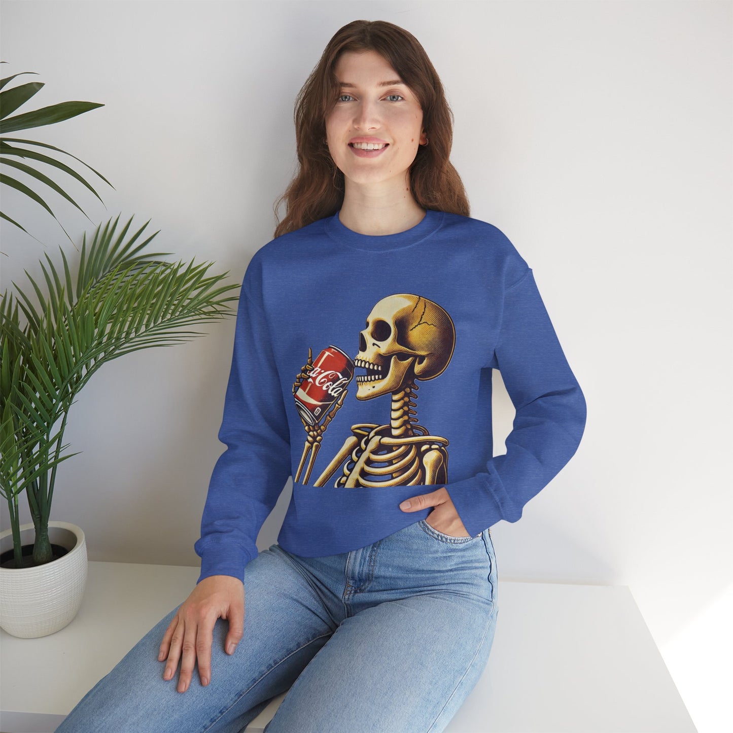 Skeleton Drinking A Coke Halloween Sweatshirt