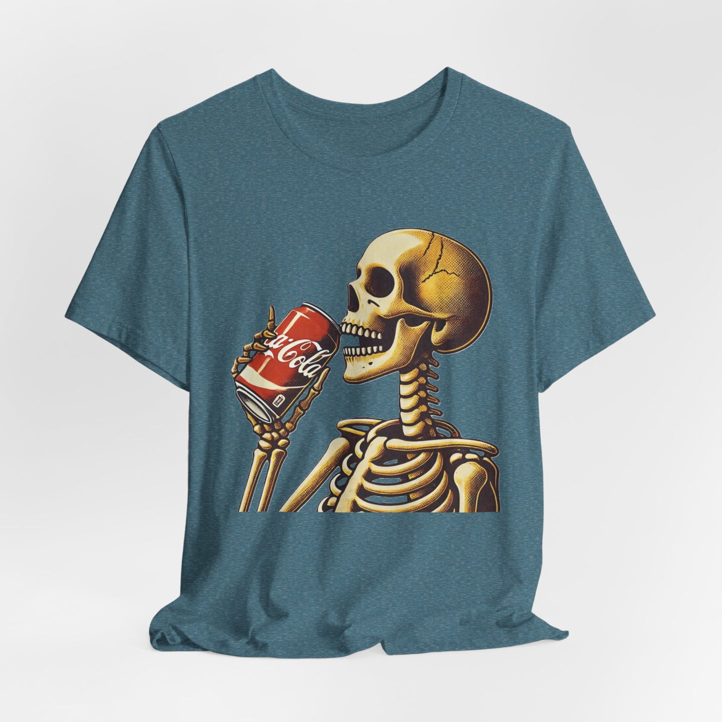 Skeleton Drinking A Coke Halloween Tshirt Fun, Spooky Skeleton Unisex Tee, Halloween Costume Shirt, Scary Skeleton Drinking Soda T-shirt,