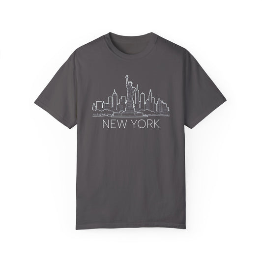 Adult Short Sleeve Tee Vintage New York City Skyline