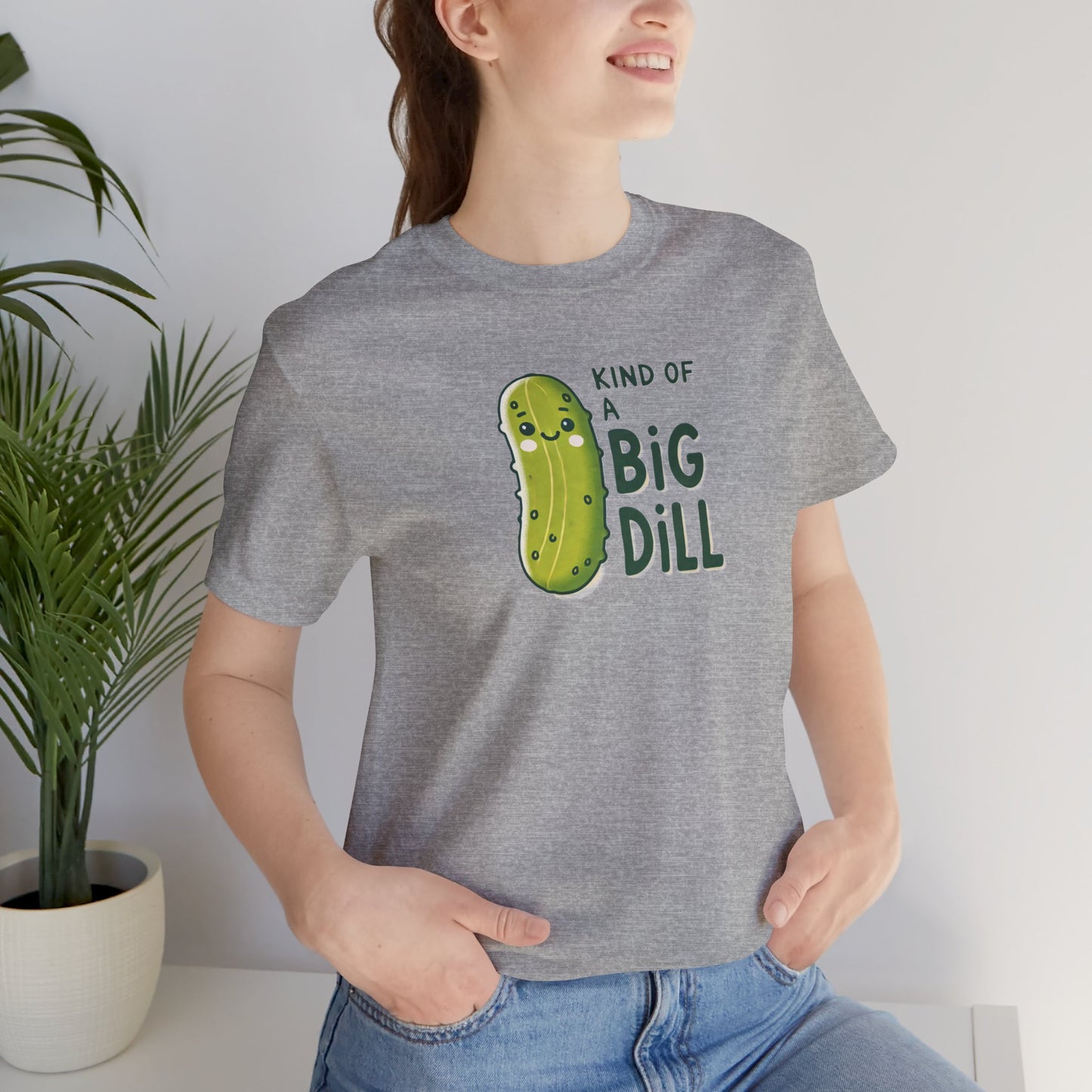 Funny Pickle T-Shirt, Big Dill-ightful Tee, Cute Dill Shirt, Unisex Jersey Top, Foodie Gift