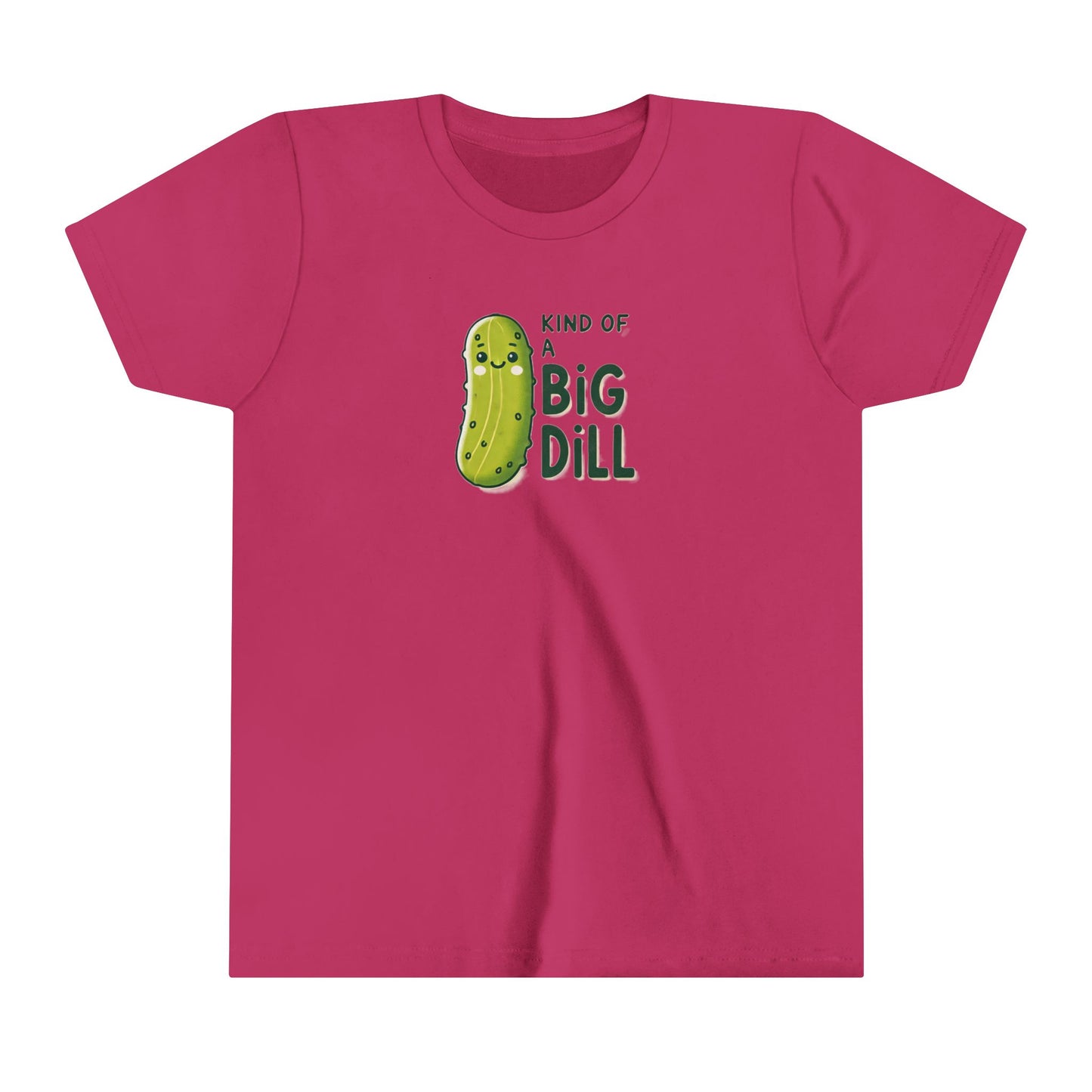 Youth Funny Pickle T-Shirt, Big Dill-ightful Tee, Kind Of A Big Dill, Cute Dill Shirt, Unisex Jersey Top, Foodie Gift