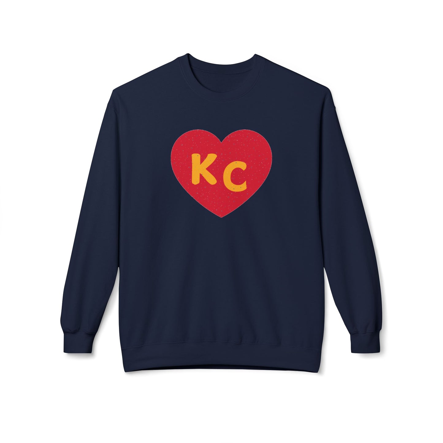 Vintage I Heart Kansas City Red And Yellow Midweight Softstyle Fleece Crewneck KC Sweatshirt