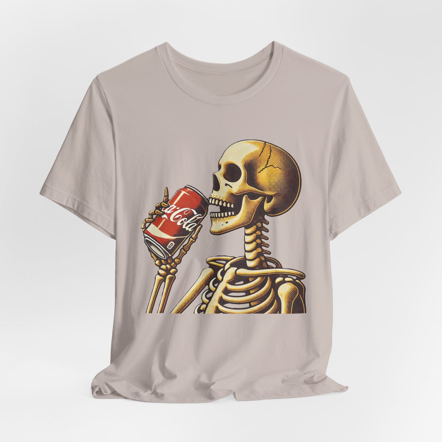 Skeleton Drinking A Coke Halloween Tshirt Fun, Spooky Skeleton Unisex Tee, Halloween Costume Shirt, Scary Skeleton Drinking Soda T-shirt,