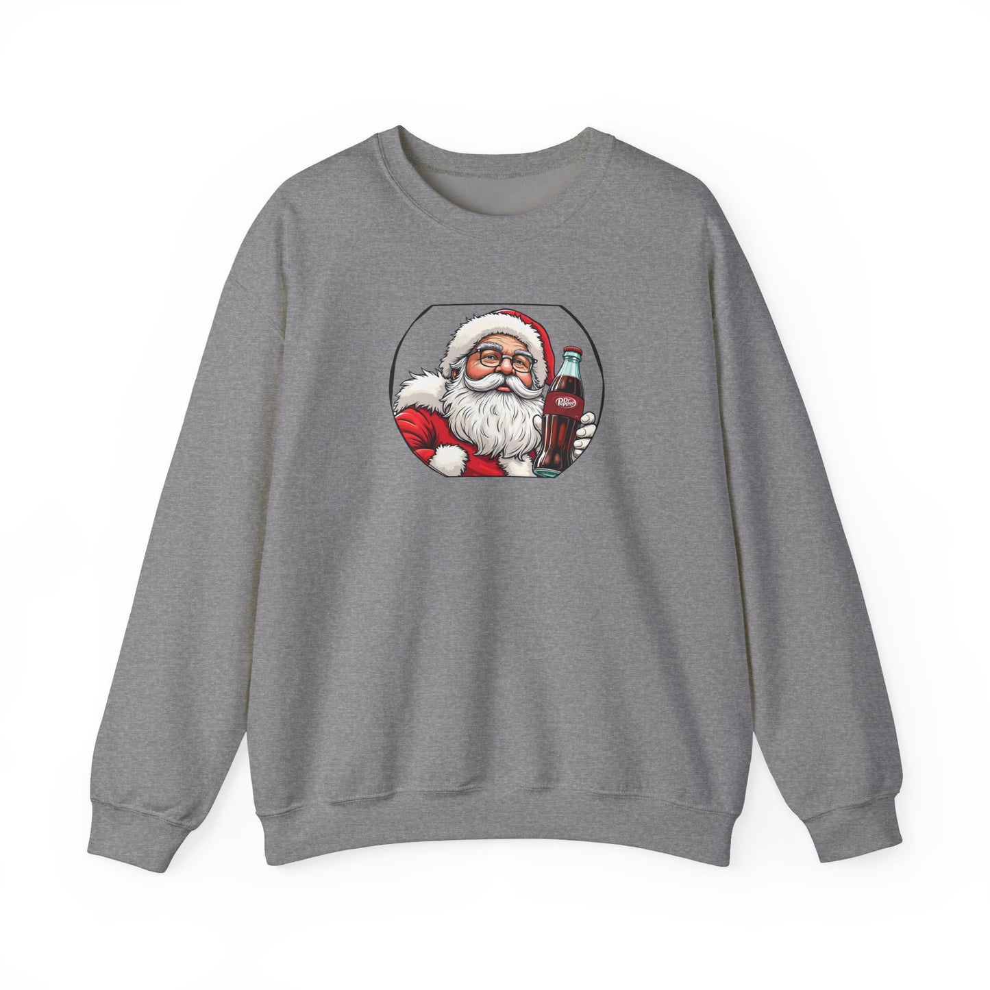 Adult Sweatshirt Christmas Santa Drinking A Dr. Pepper