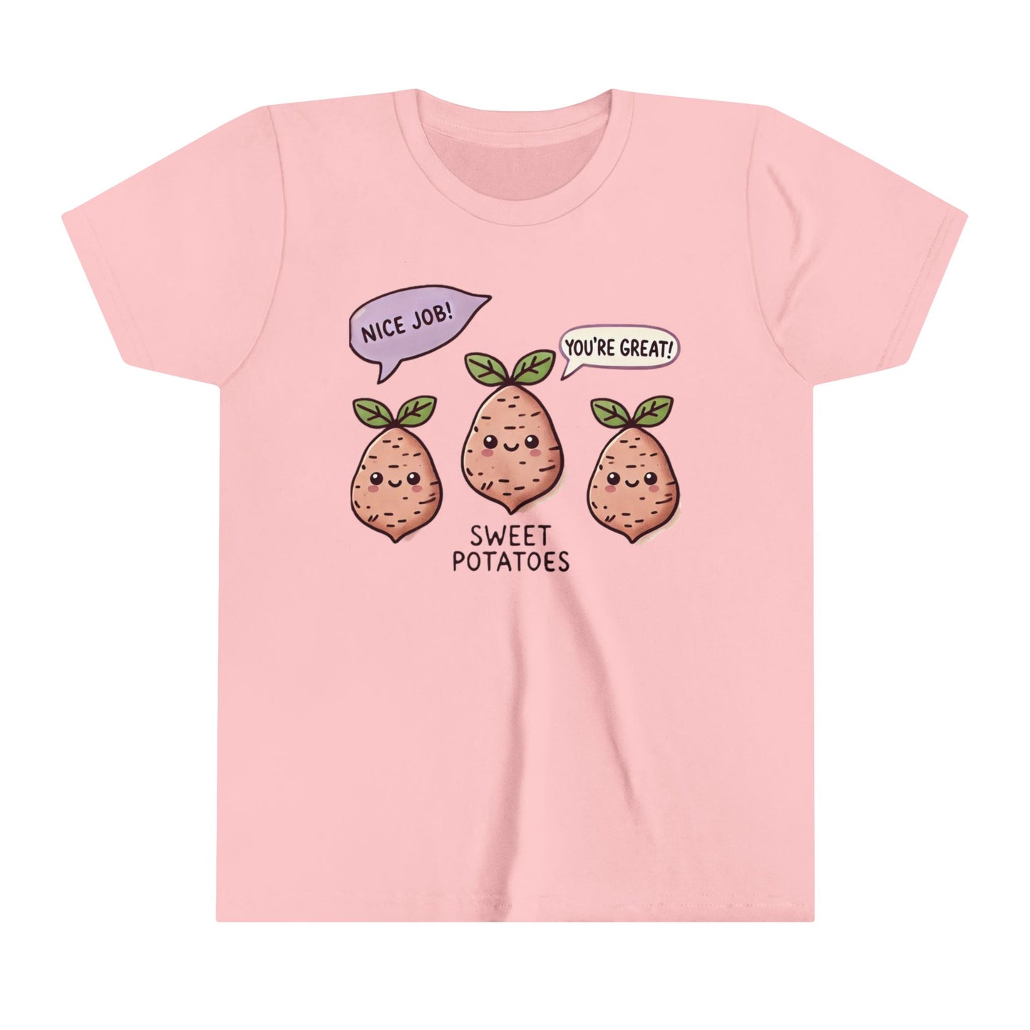 Youth Short Sleeve Tee, Funny Potato Shirt, Cute Kids Sweet Potato Lover Gift Foodie Shirt