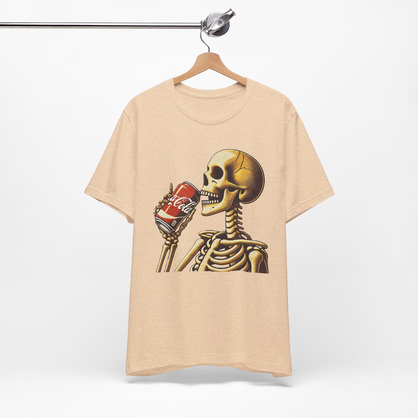 Skeleton Drinking A Coke Halloween Tshirt Fun, Spooky Skeleton Unisex Tee, Halloween Costume Shirt, Scary Skeleton Drinking Soda T-shirt,