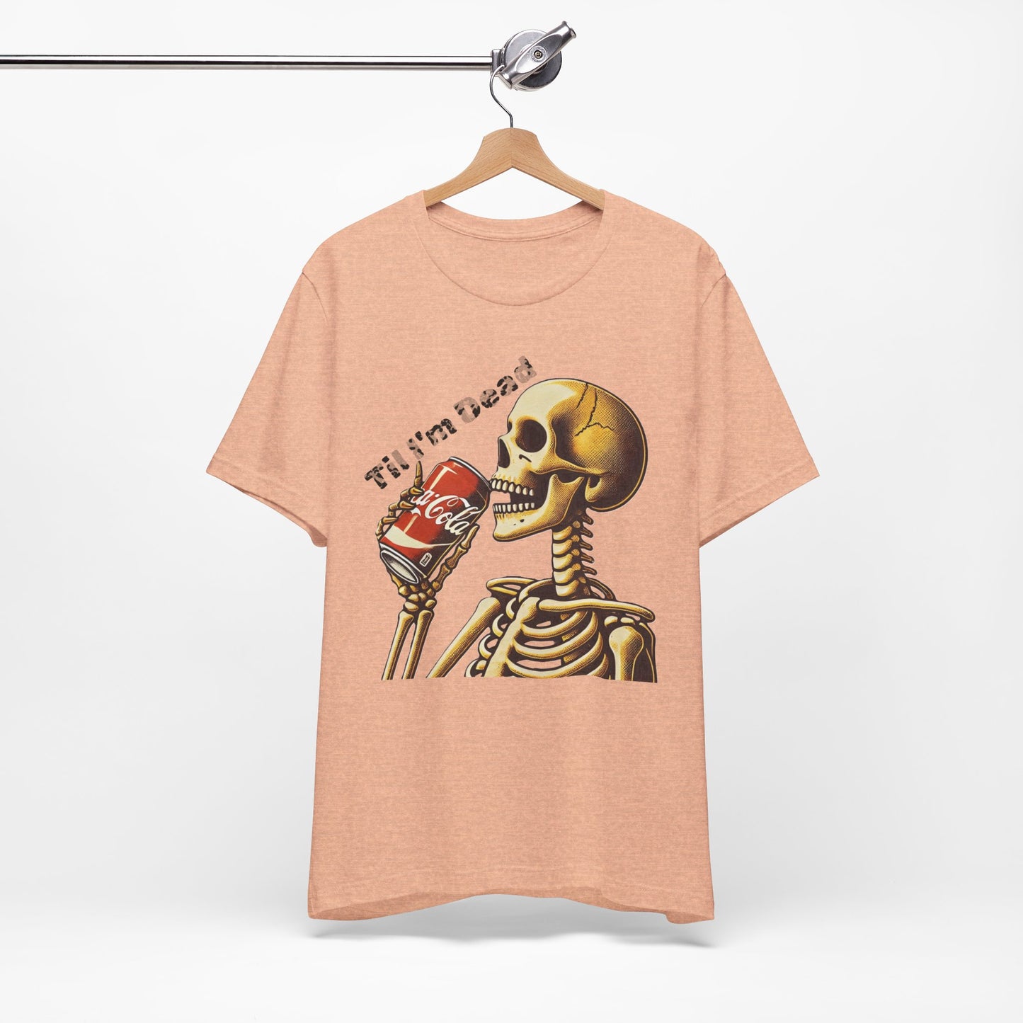 Skeleton Drinking a Coke Halloween TShirt, Funny Unisex Tee, Spooky Til I'm Dead Shirt, Costume Party Top, Scary Graphic Apparel