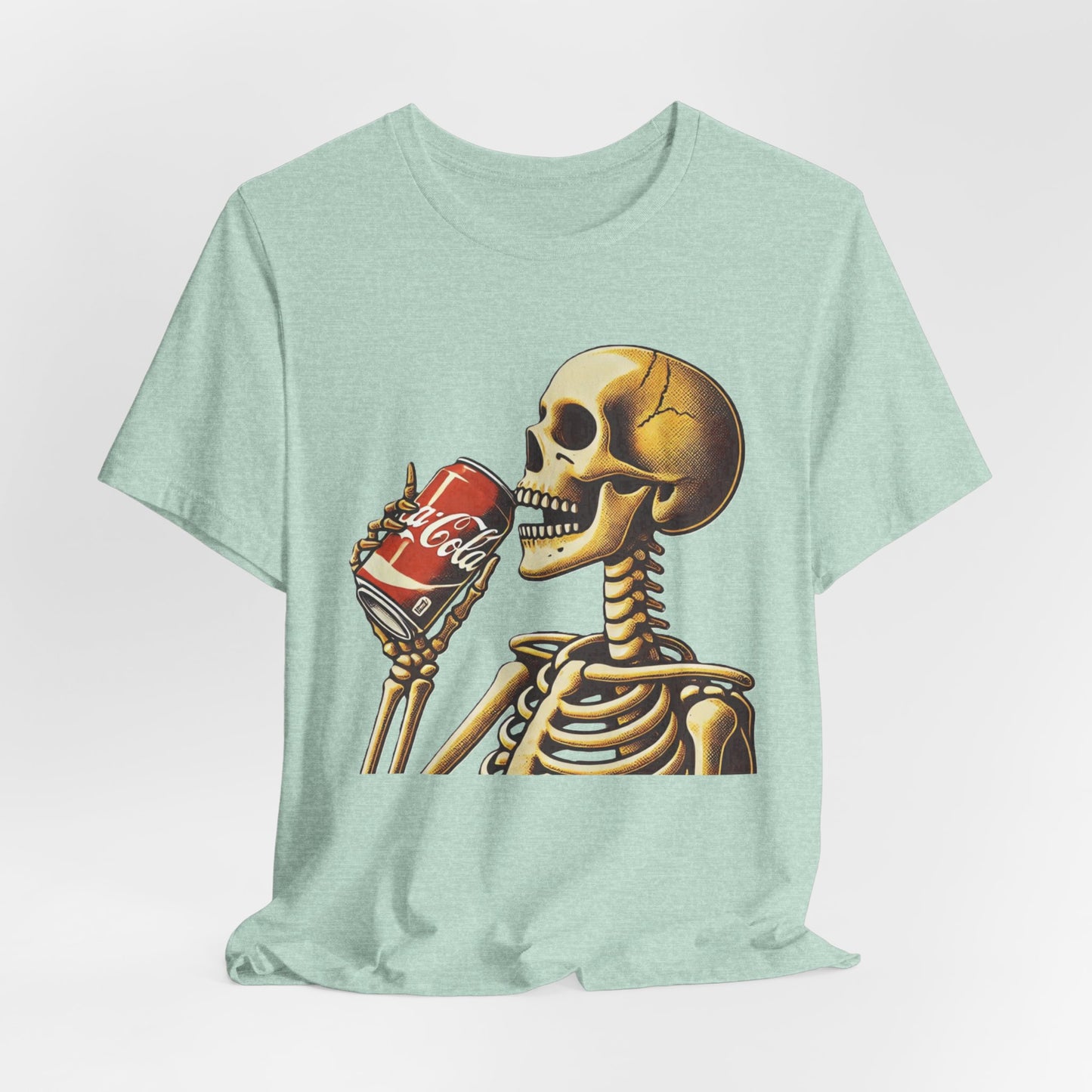 Skeleton Drinking A Coke Halloween Tshirt Fun, Spooky Skeleton Unisex Tee, Halloween Costume Shirt, Scary Skeleton Drinking Soda T-shirt,