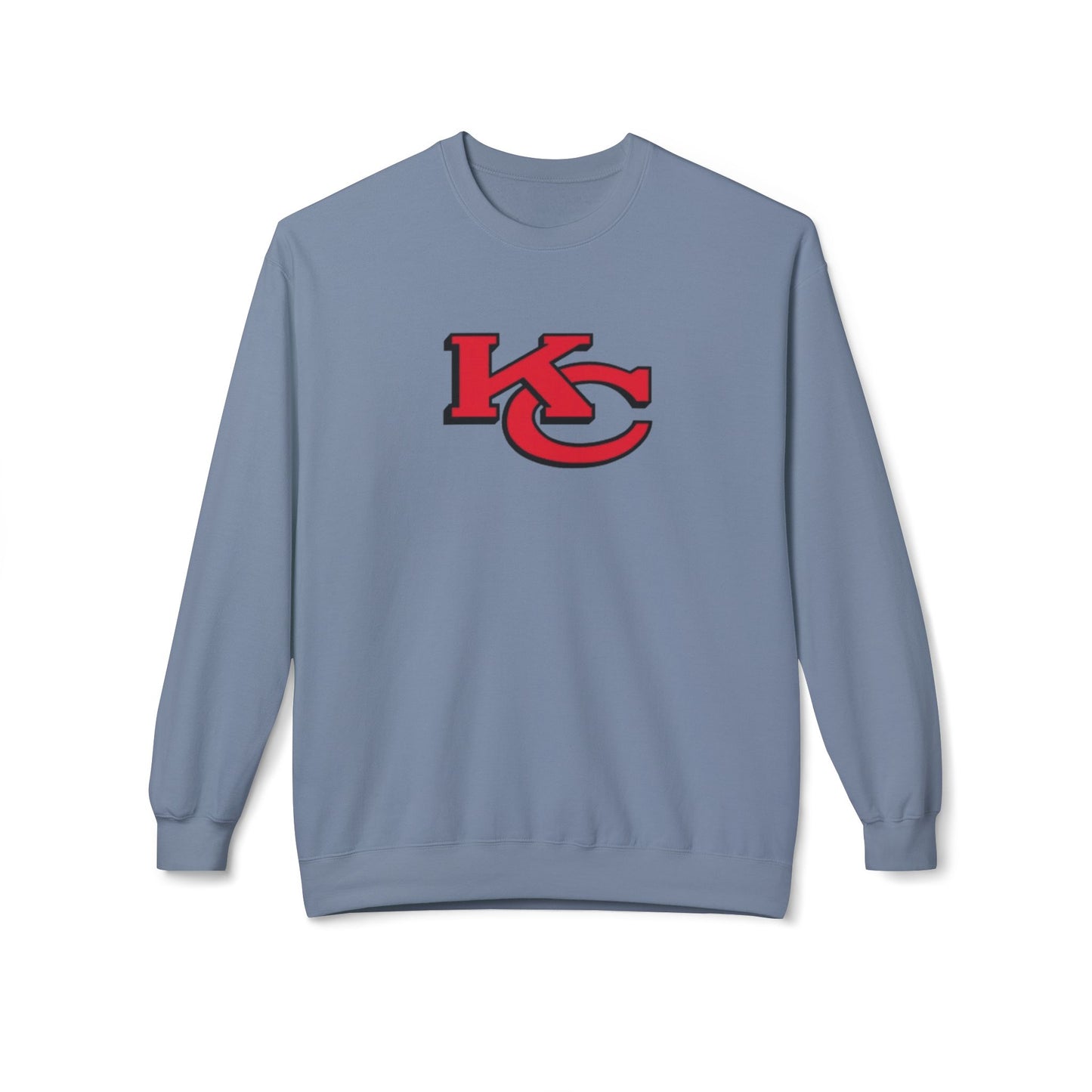 Kansas City KC Overlapping Graphic Print Midweight Softstyle Fleece Crewneck Sweatshirt