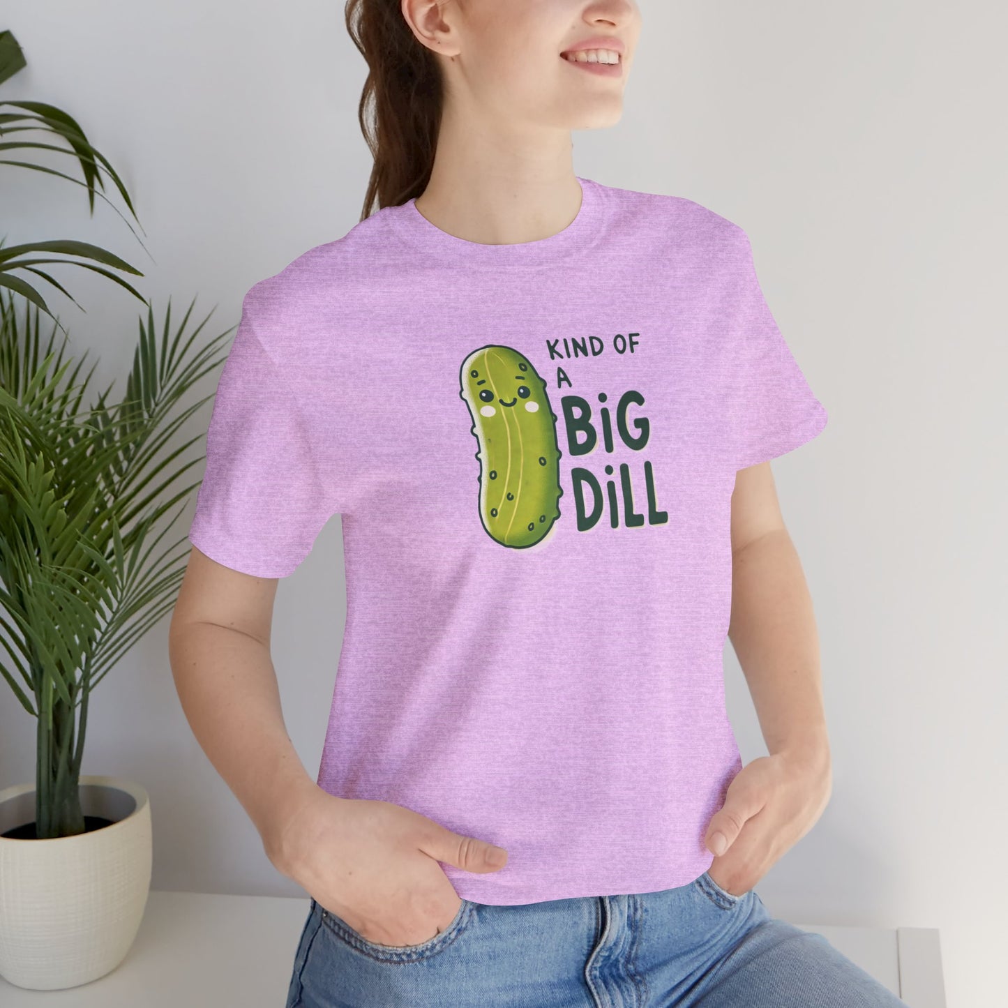 Funny Pickle T-Shirt, Big Dill-ightful Tee, Cute Dill Shirt, Unisex Jersey Top, Foodie Gift