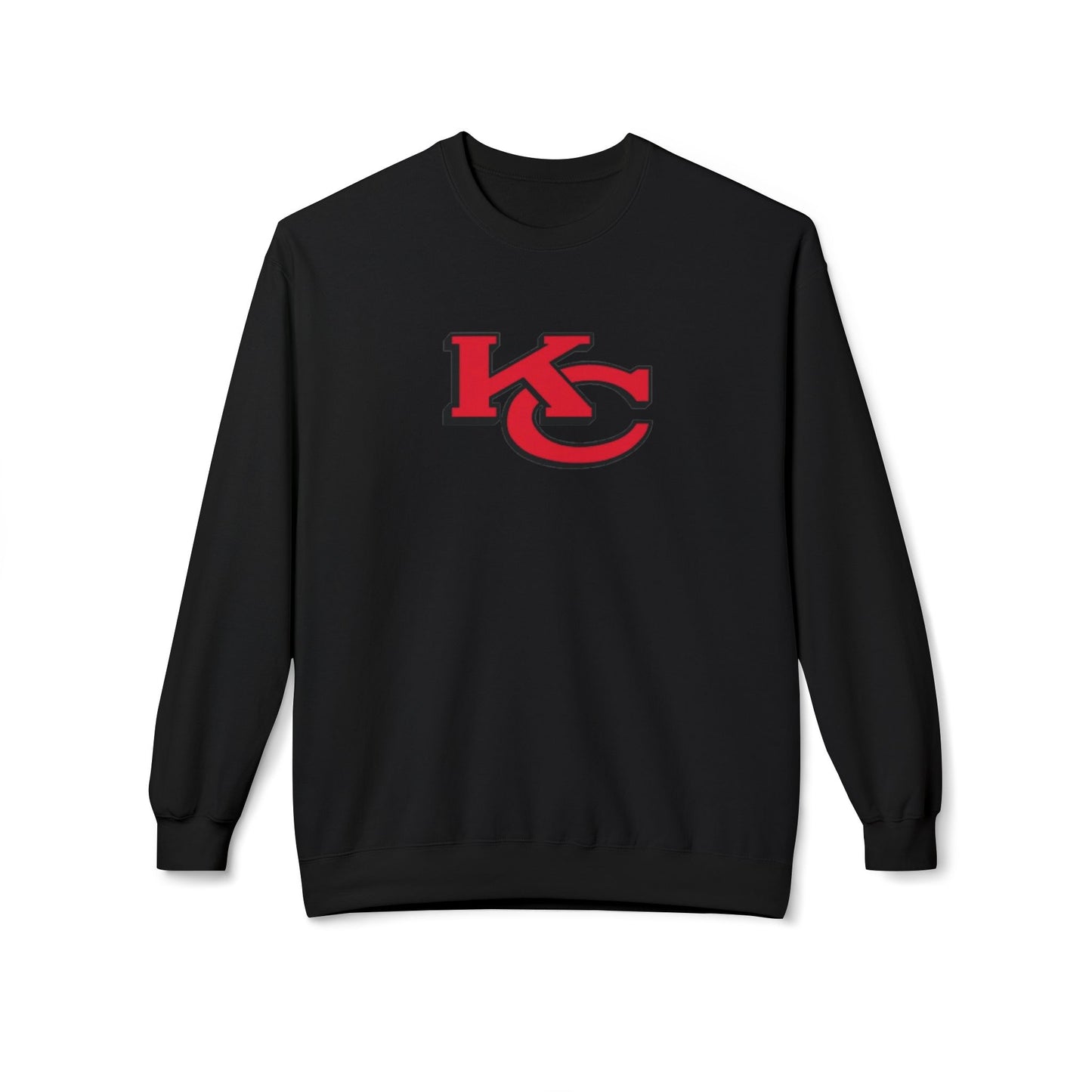 Kansas City KC Overlapping Graphic Print Midweight Softstyle Fleece Crewneck Sweatshirt