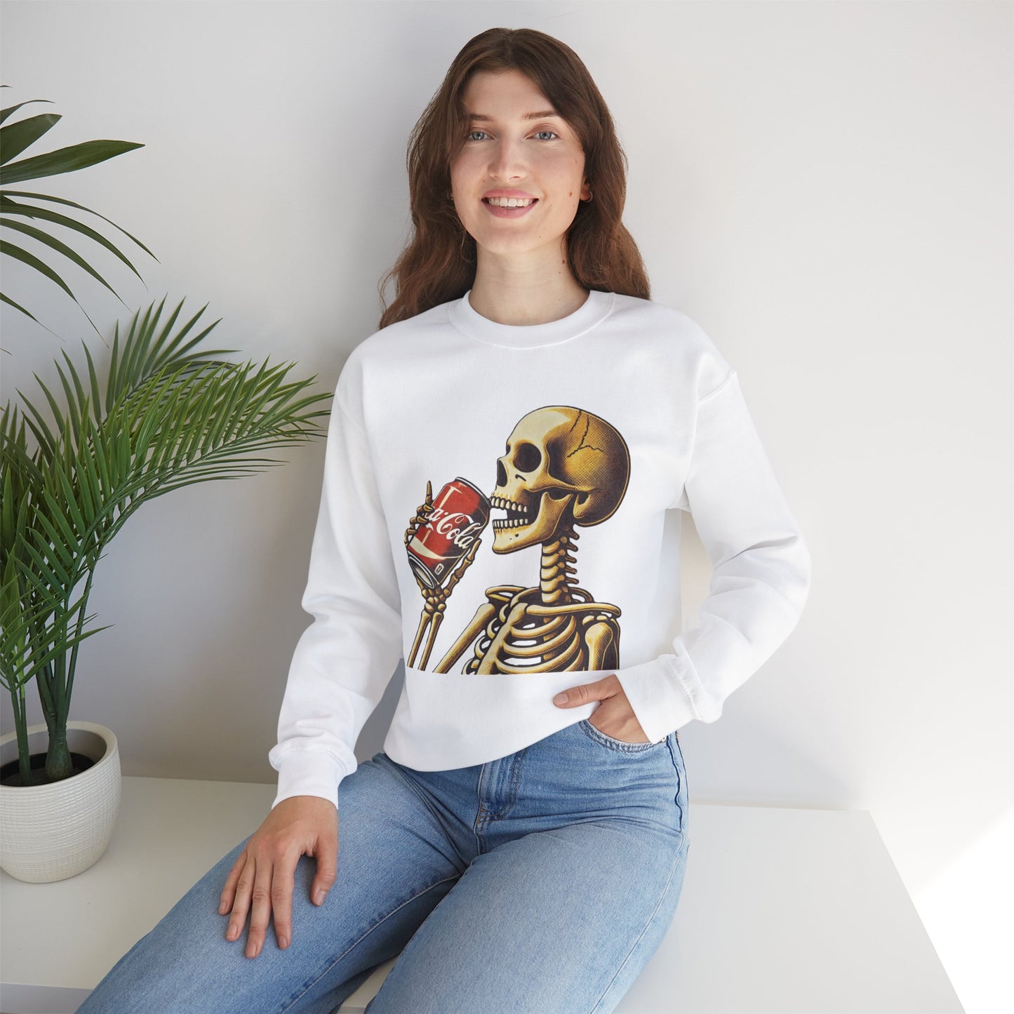 Skeleton Drinking A Coke Halloween Sweatshirt