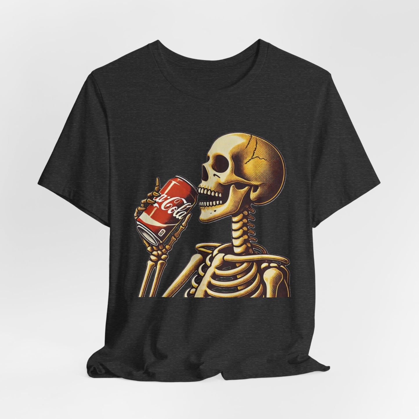 Skeleton Drinking A Coke Halloween Tshirt Fun, Spooky Skeleton Unisex Tee, Halloween Costume Shirt, Scary Skeleton Drinking Soda T-shirt,