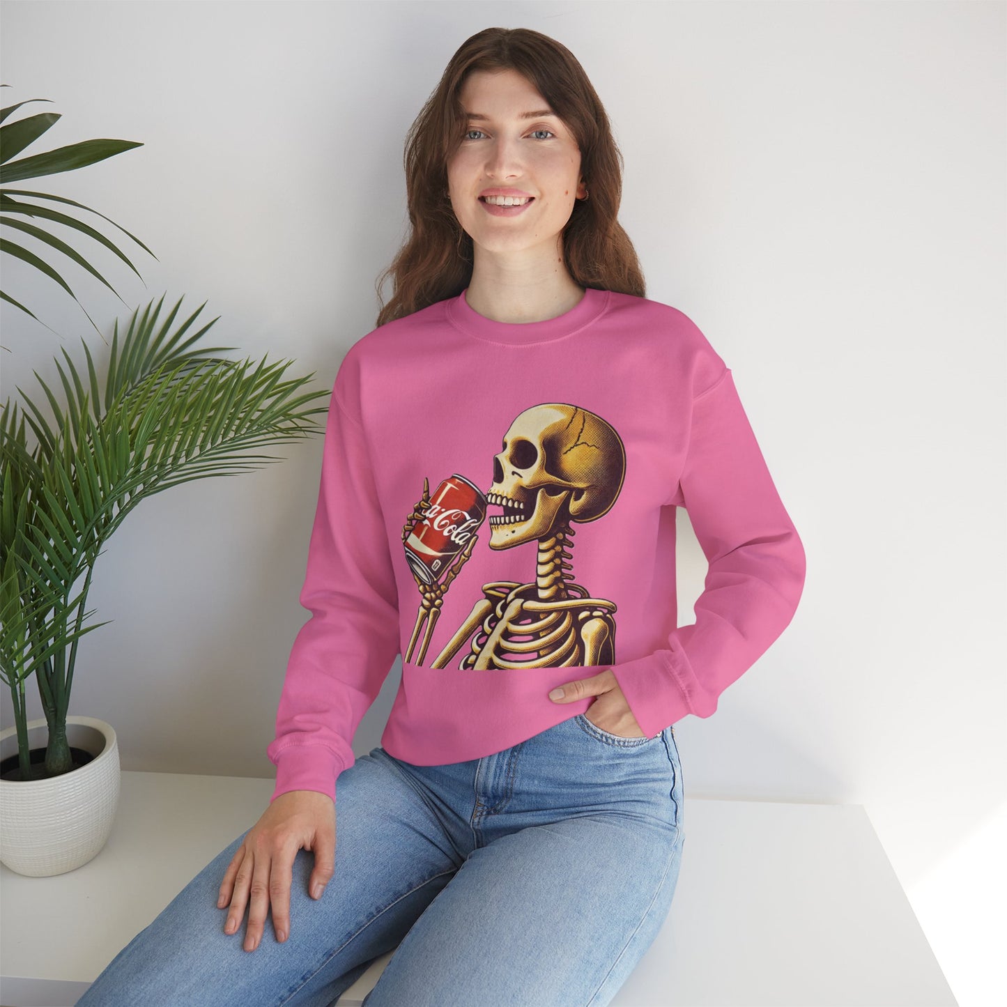 Skeleton Drinking A Coke Halloween Sweatshirt