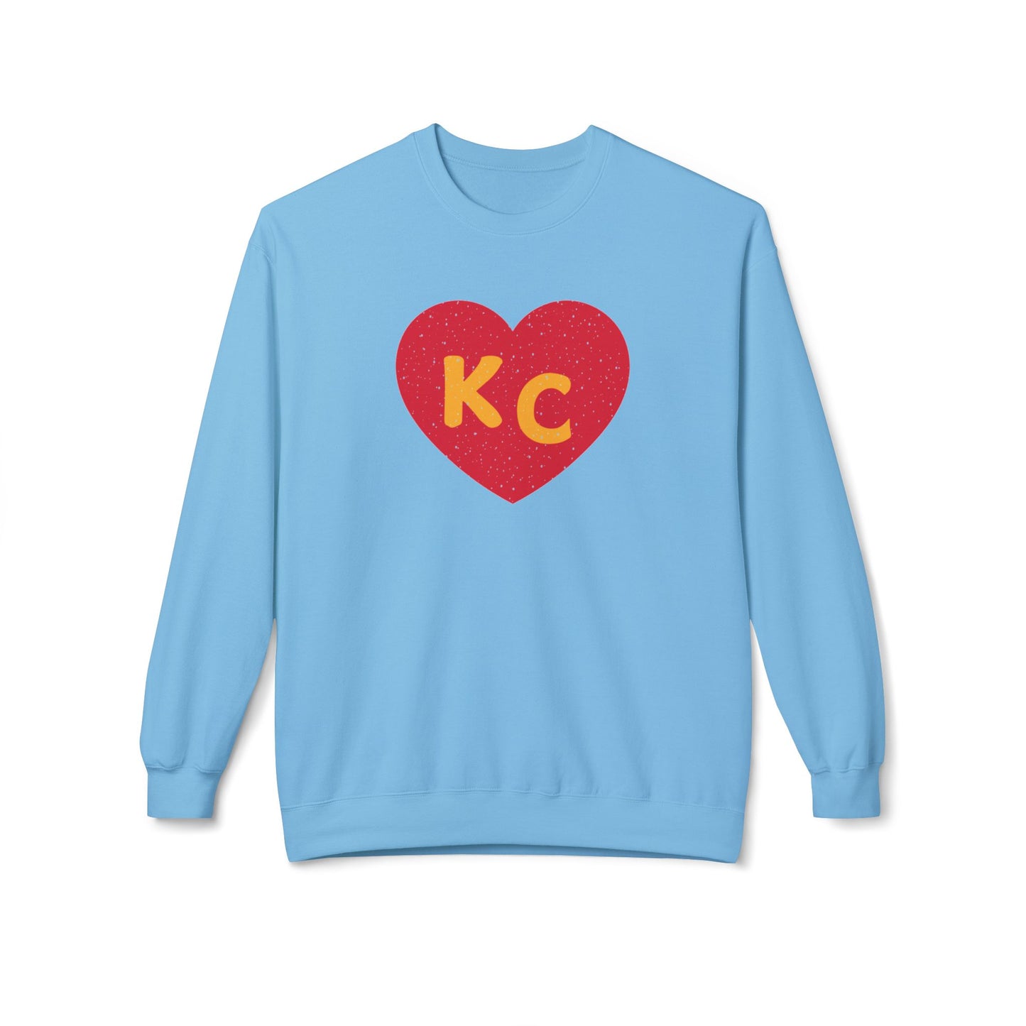 Vintage I Heart Kansas City Red And Yellow Midweight Softstyle Fleece Crewneck KC Sweatshirt