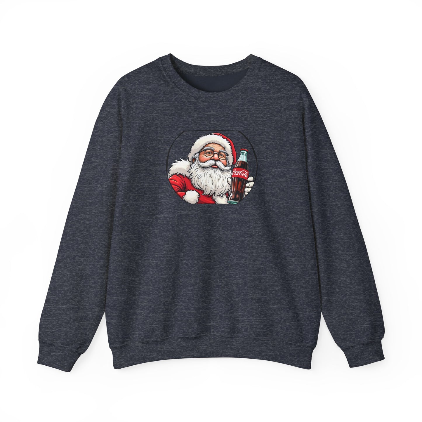 Adult Sweatshirt Christmas Santa Drinking a Coke