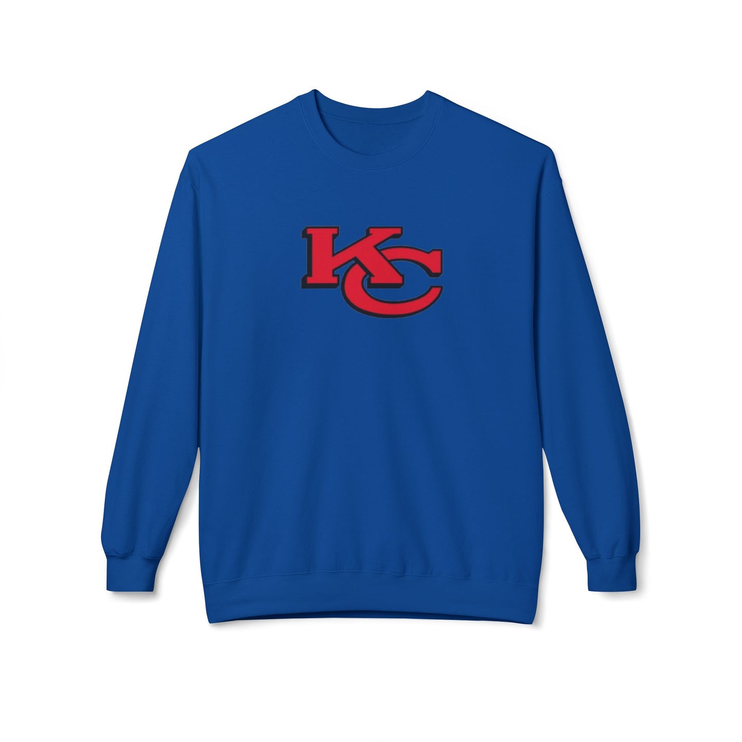 Kansas City KC Overlapping Graphic Print Midweight Softstyle Fleece Crewneck Sweatshirt