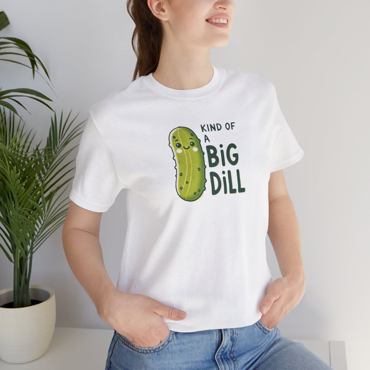 Funny Pickle T-Shirt, Big Dill-ightful Tee, Cute Dill Shirt, Unisex Jersey Top, Foodie Gift