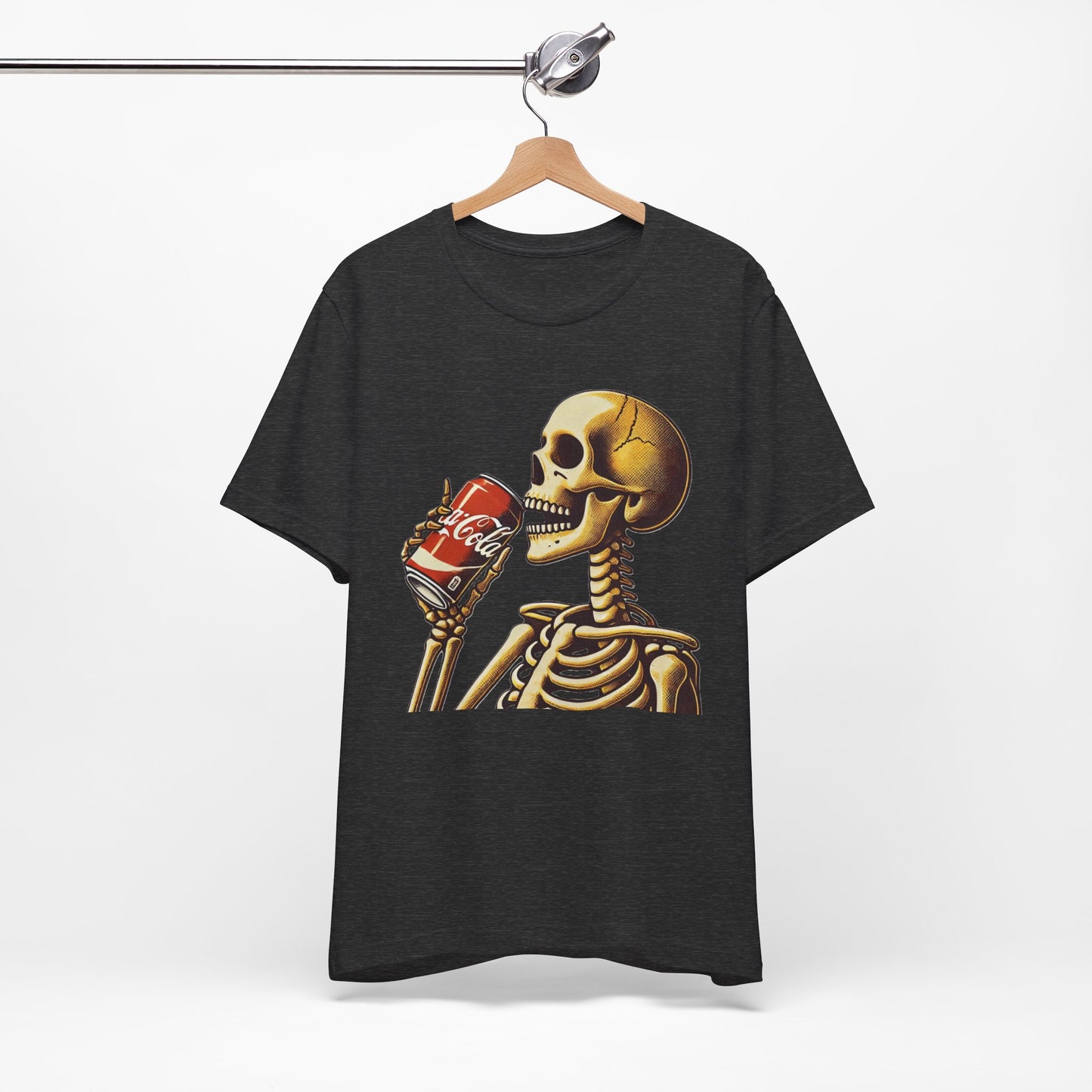 Skeleton Drinking A Coke Halloween Tshirt Fun, Spooky Skeleton Unisex Tee, Halloween Costume Shirt, Scary Skeleton Drinking Soda T-shirt,