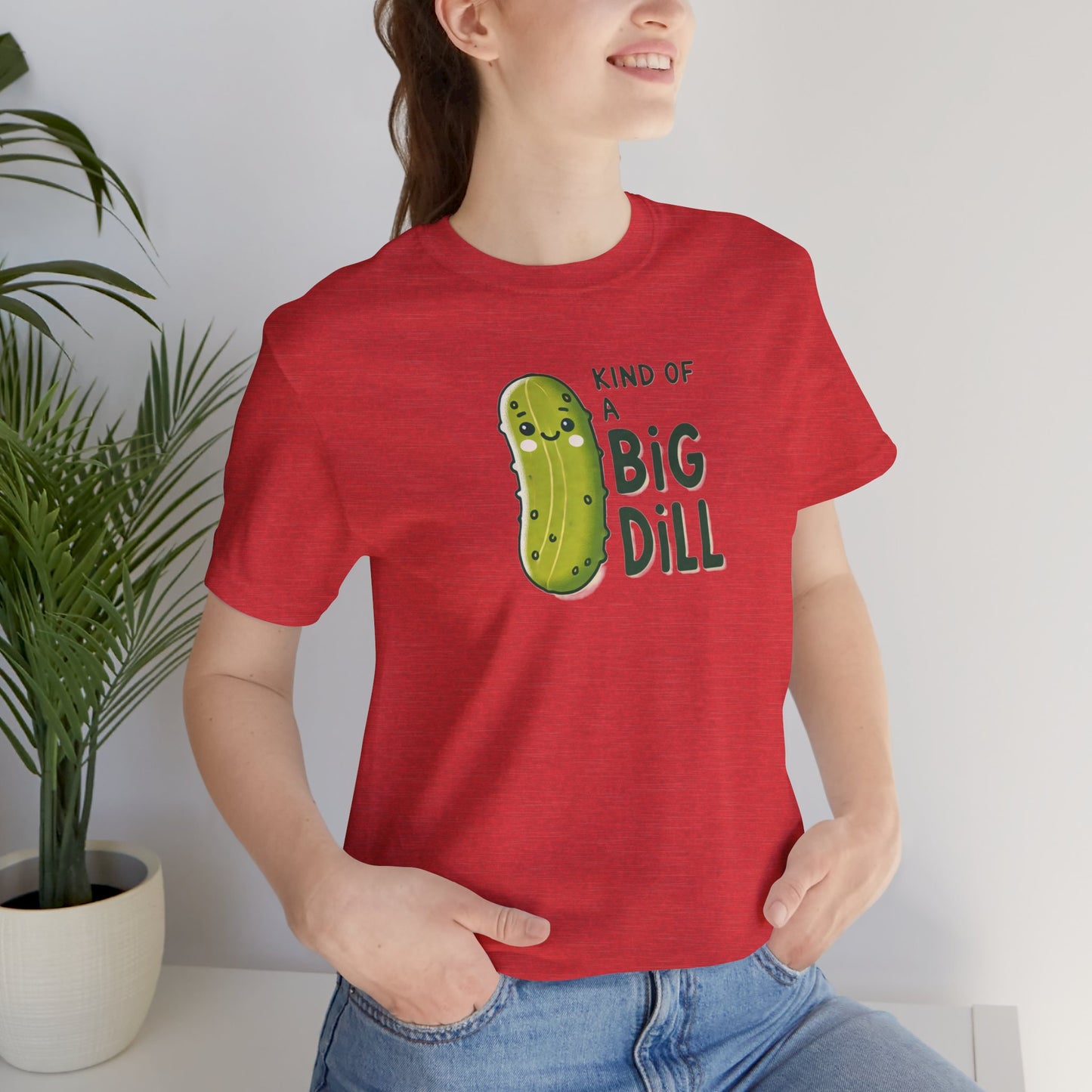 Funny Pickle T-Shirt, Big Dill-ightful Tee, Cute Dill Shirt, Unisex Jersey Top, Foodie Gift