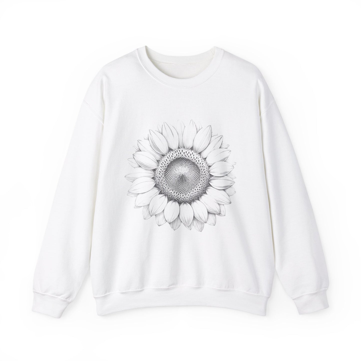 Vintage Drawn Sunflower Sweatshirt, Floral Crewneck Jumper, Retro Flower Pullover, Cozy Floral Sweater