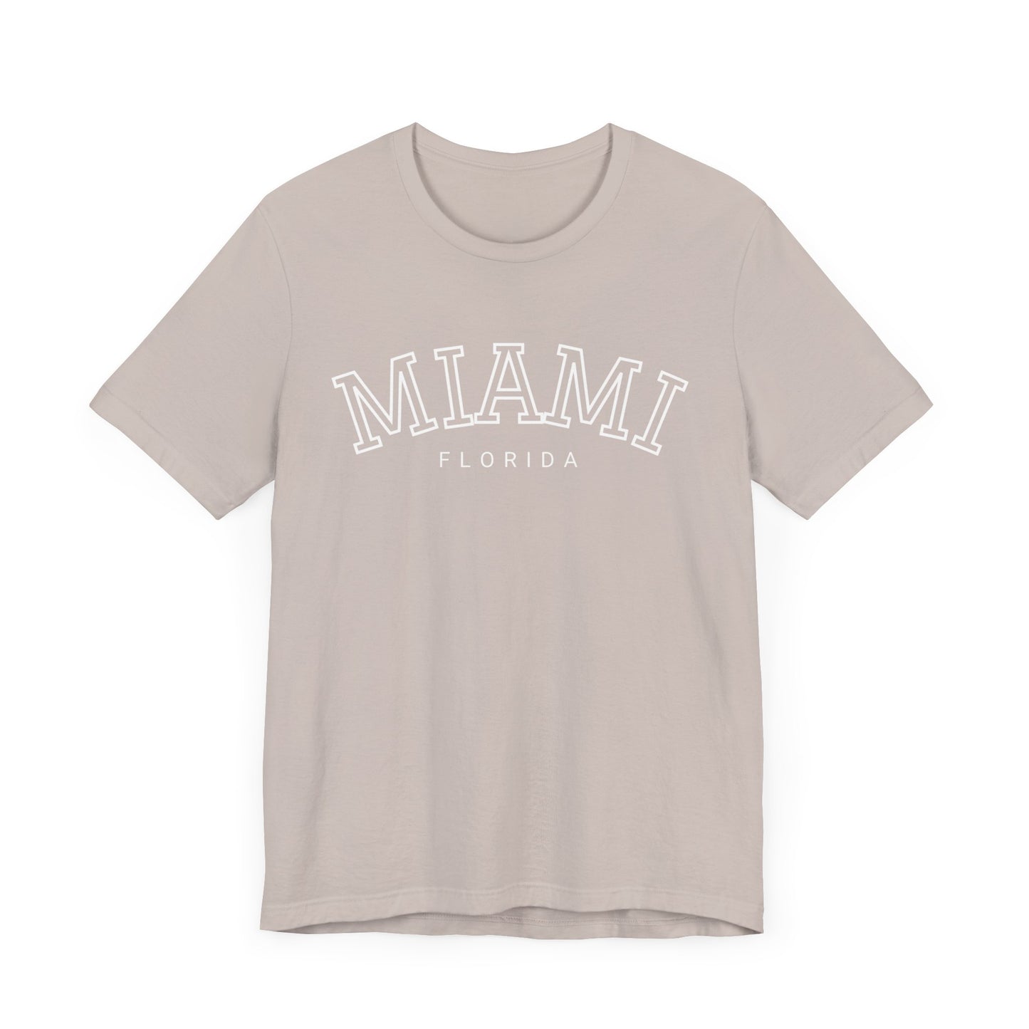 Vintage Miami Florida Graphic Tee, Unisex Jersey Short Sleeve T-Shirt, Letter Print Tops, Retro Souvenir Shirt, Beach Vacation Clothing