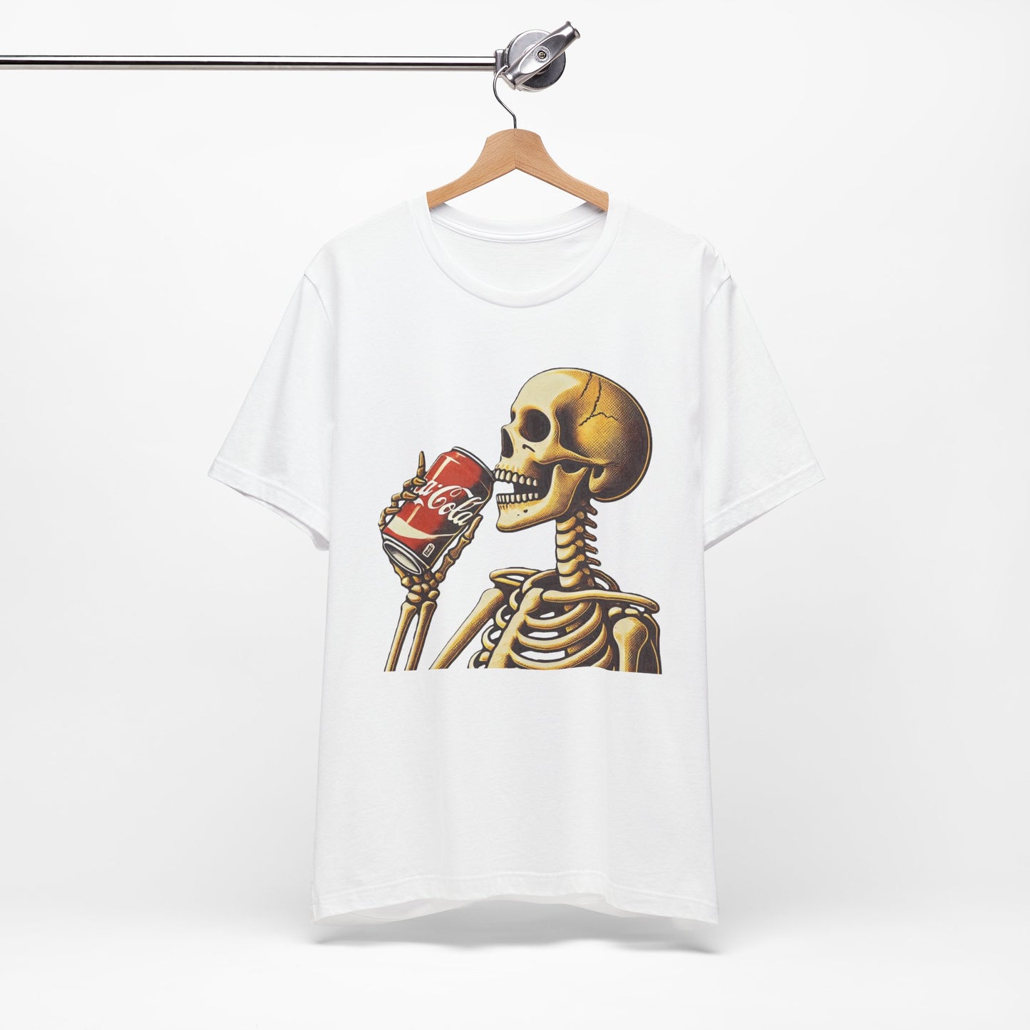 Skeleton Drinking A Coke Halloween Tshirt Fun, Spooky Skeleton Unisex Tee, Halloween Costume Shirt, Scary Skeleton Drinking Soda T-shirt,