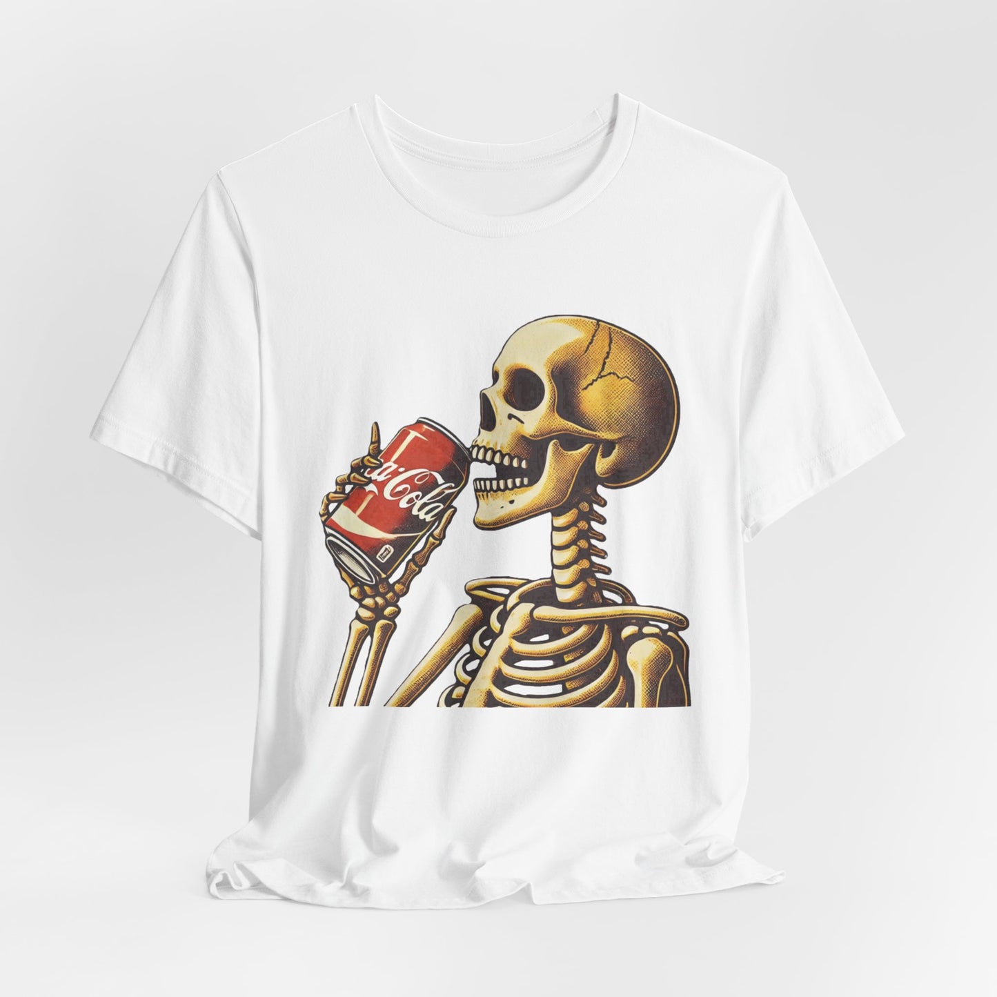 Skeleton Drinking A Coke Halloween Tshirt Fun, Spooky Skeleton Unisex Tee, Halloween Costume Shirt, Scary Skeleton Drinking Soda T-shirt,