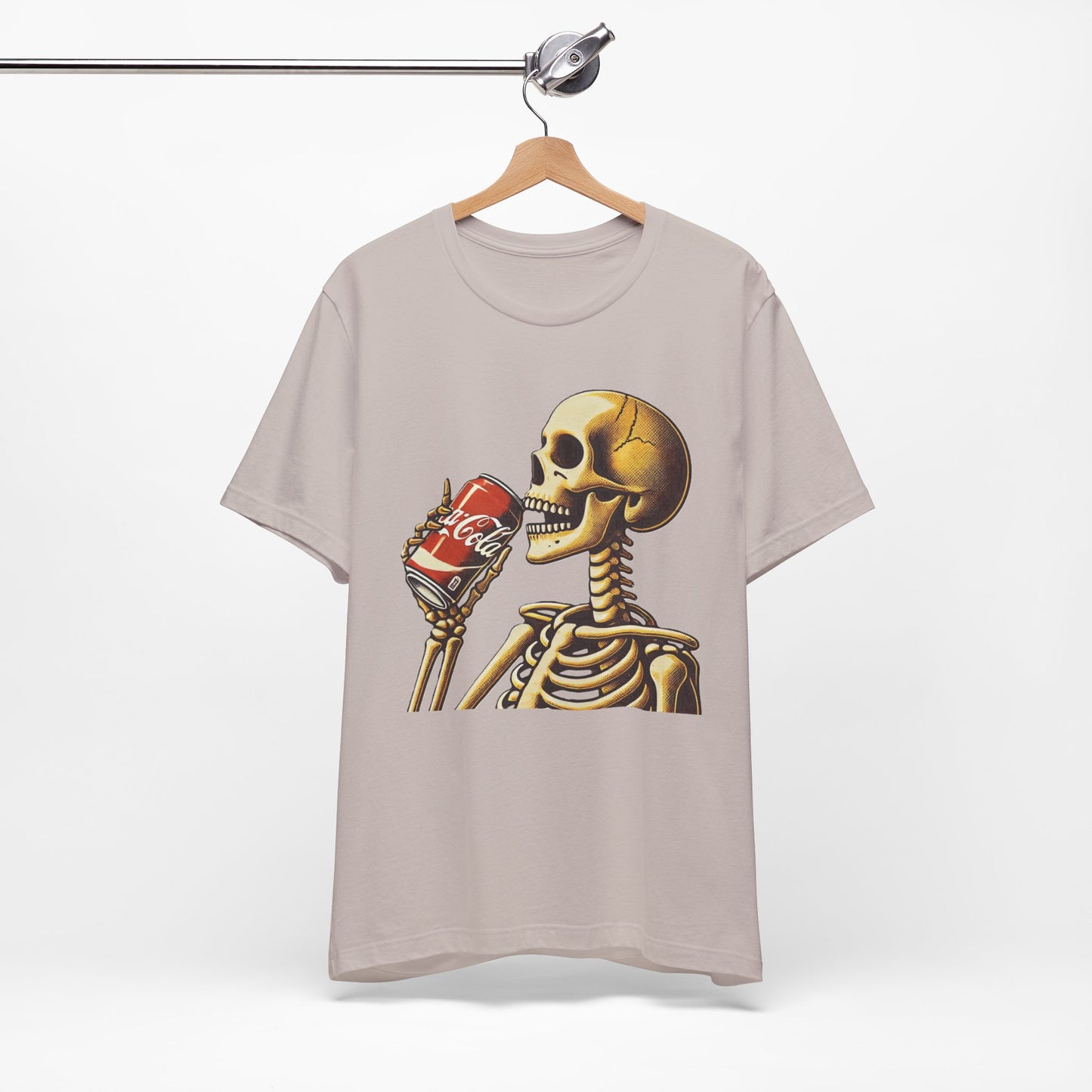 Skeleton Drinking A Coke Halloween Tshirt Fun, Spooky Skeleton Unisex Tee, Halloween Costume Shirt, Scary Skeleton Drinking Soda T-shirt,