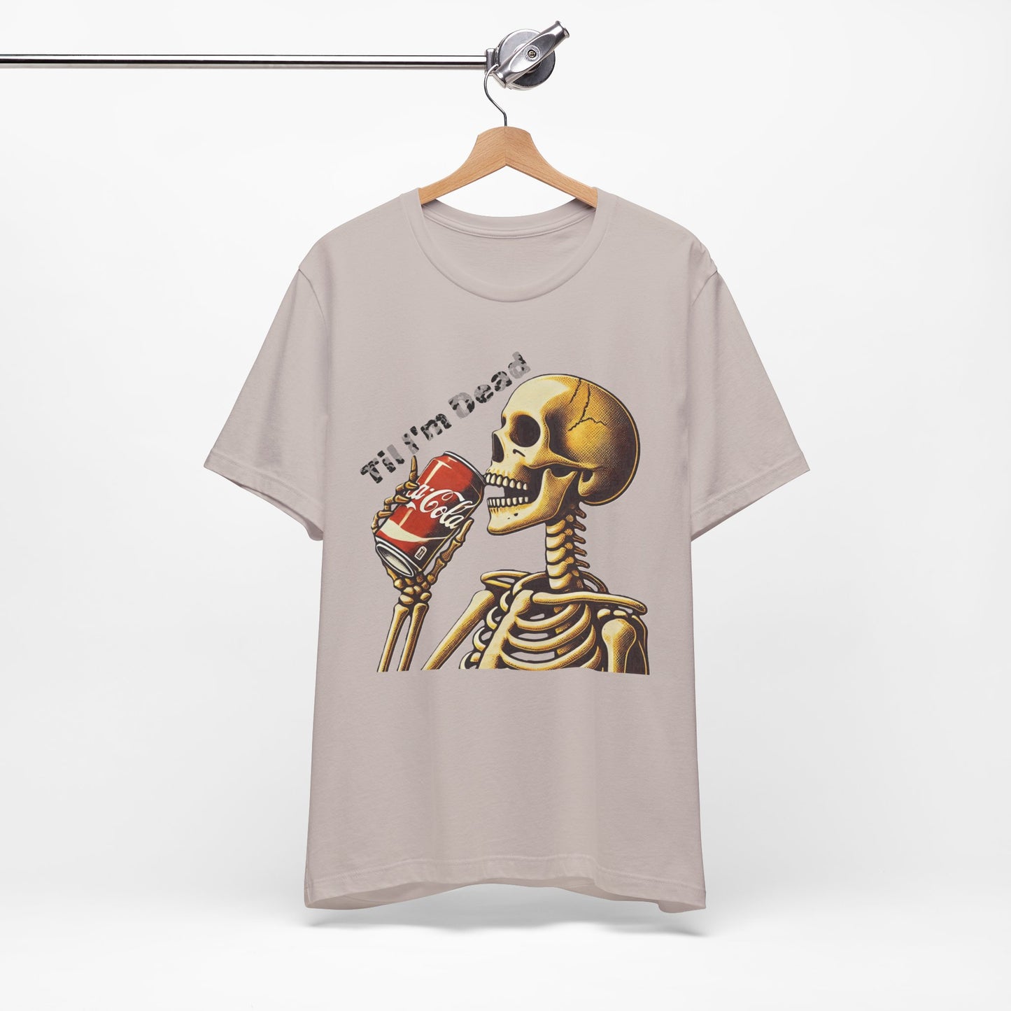 Skeleton Drinking a Coke Halloween TShirt, Funny Unisex Tee, Spooky Til I'm Dead Shirt, Costume Party Top, Scary Graphic Apparel