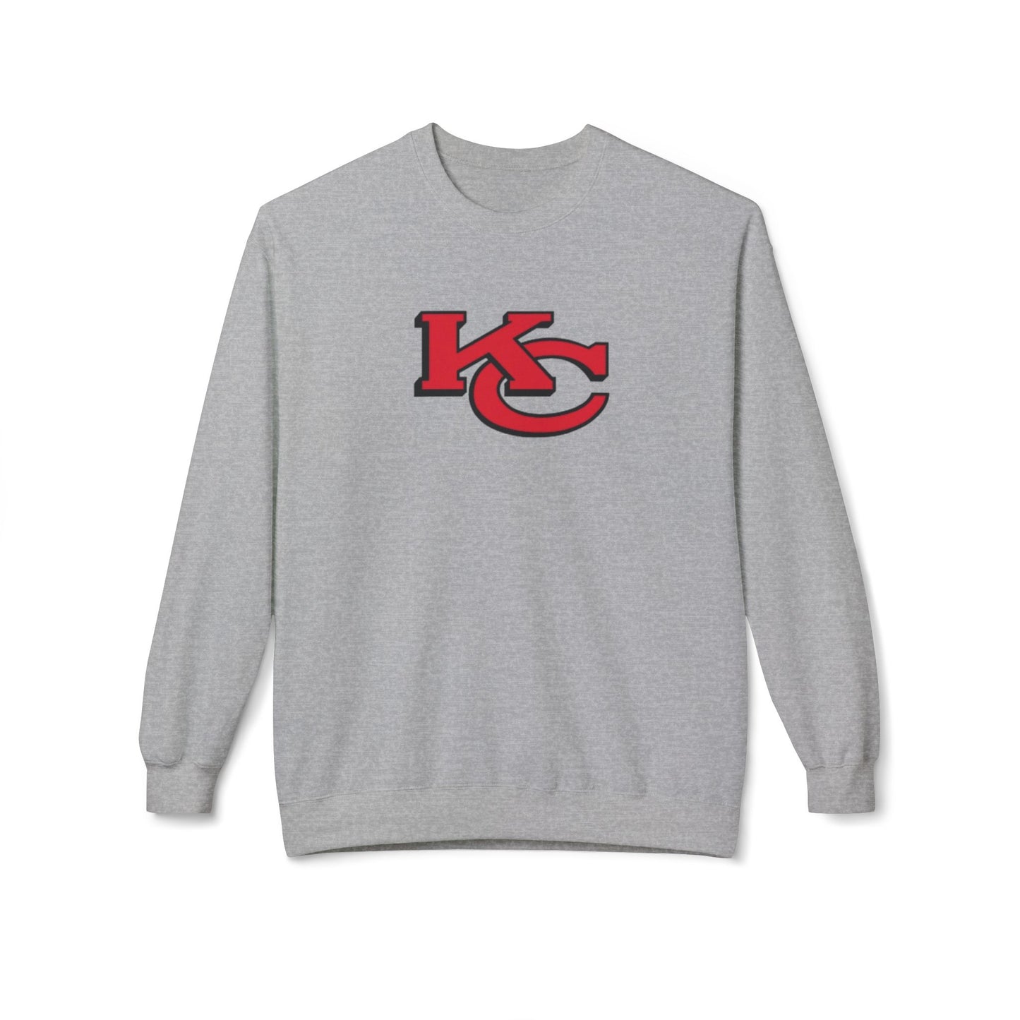 Kansas City KC Overlapping Graphic Print Midweight Softstyle Fleece Crewneck Sweatshirt