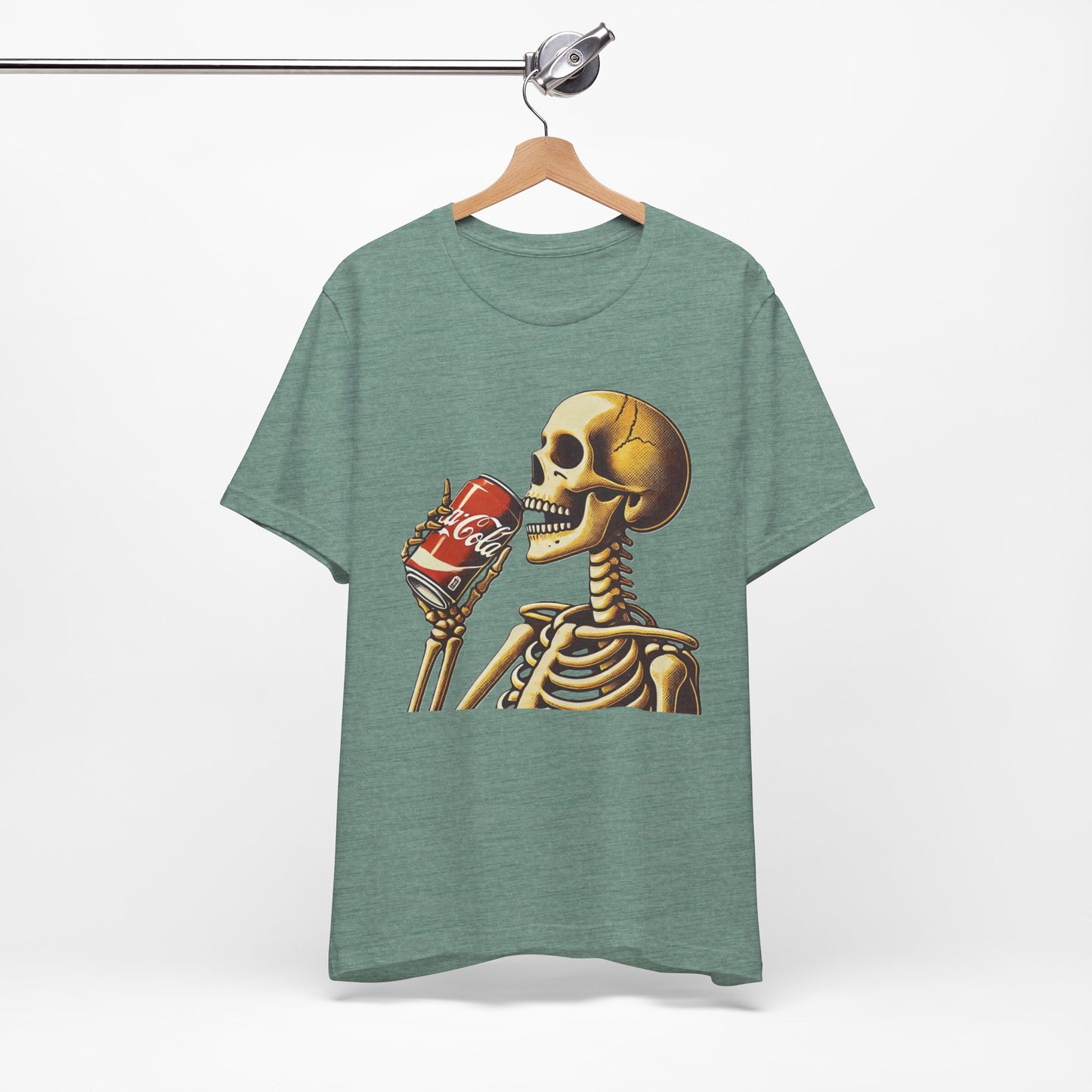 Skeleton Drinking A Coke Halloween Tshirt Fun, Spooky Skeleton Unisex Tee, Halloween Costume Shirt, Scary Skeleton Drinking Soda T-shirt,