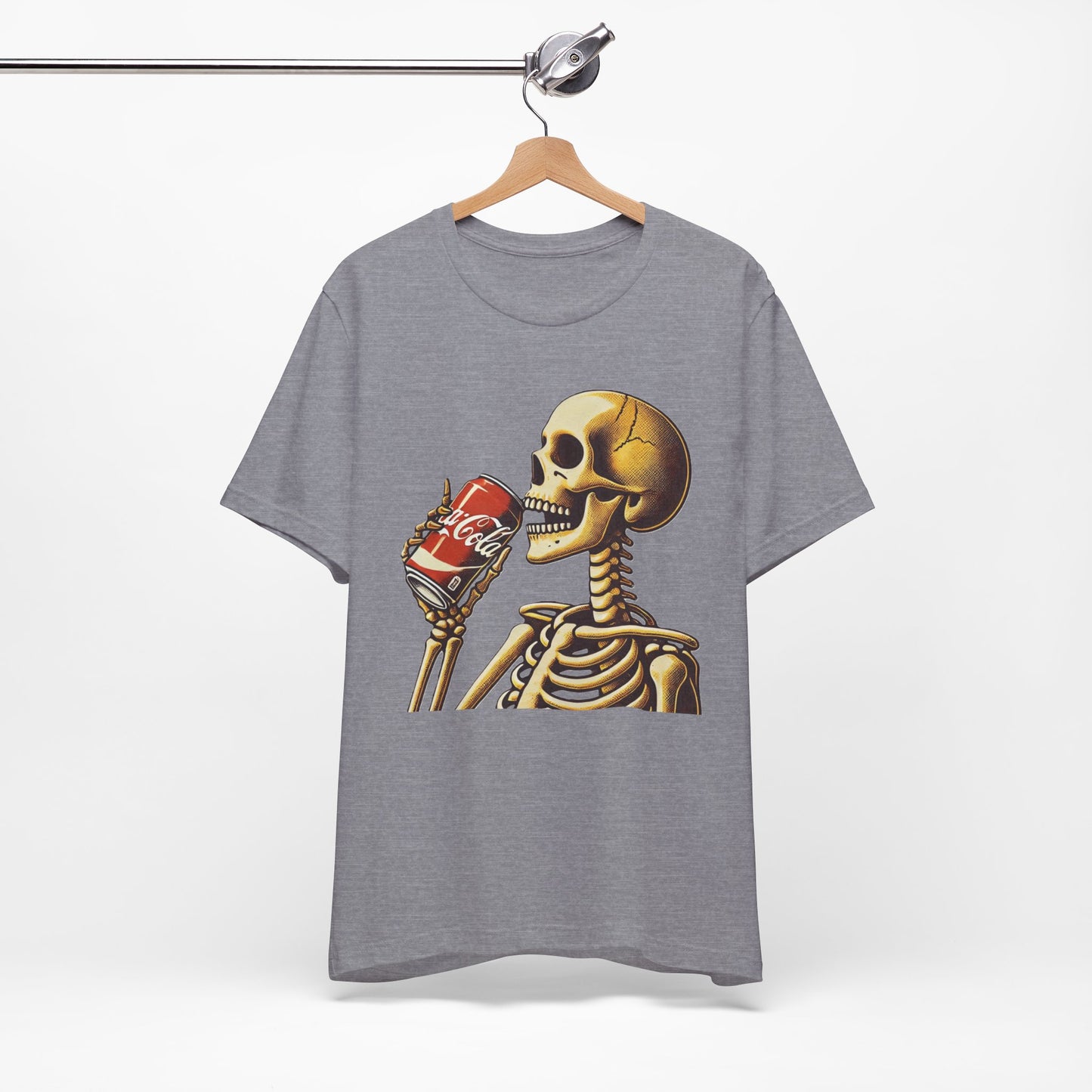 Skeleton Drinking A Coke Halloween Tshirt Fun, Spooky Skeleton Unisex Tee, Halloween Costume Shirt, Scary Skeleton Drinking Soda T-shirt,