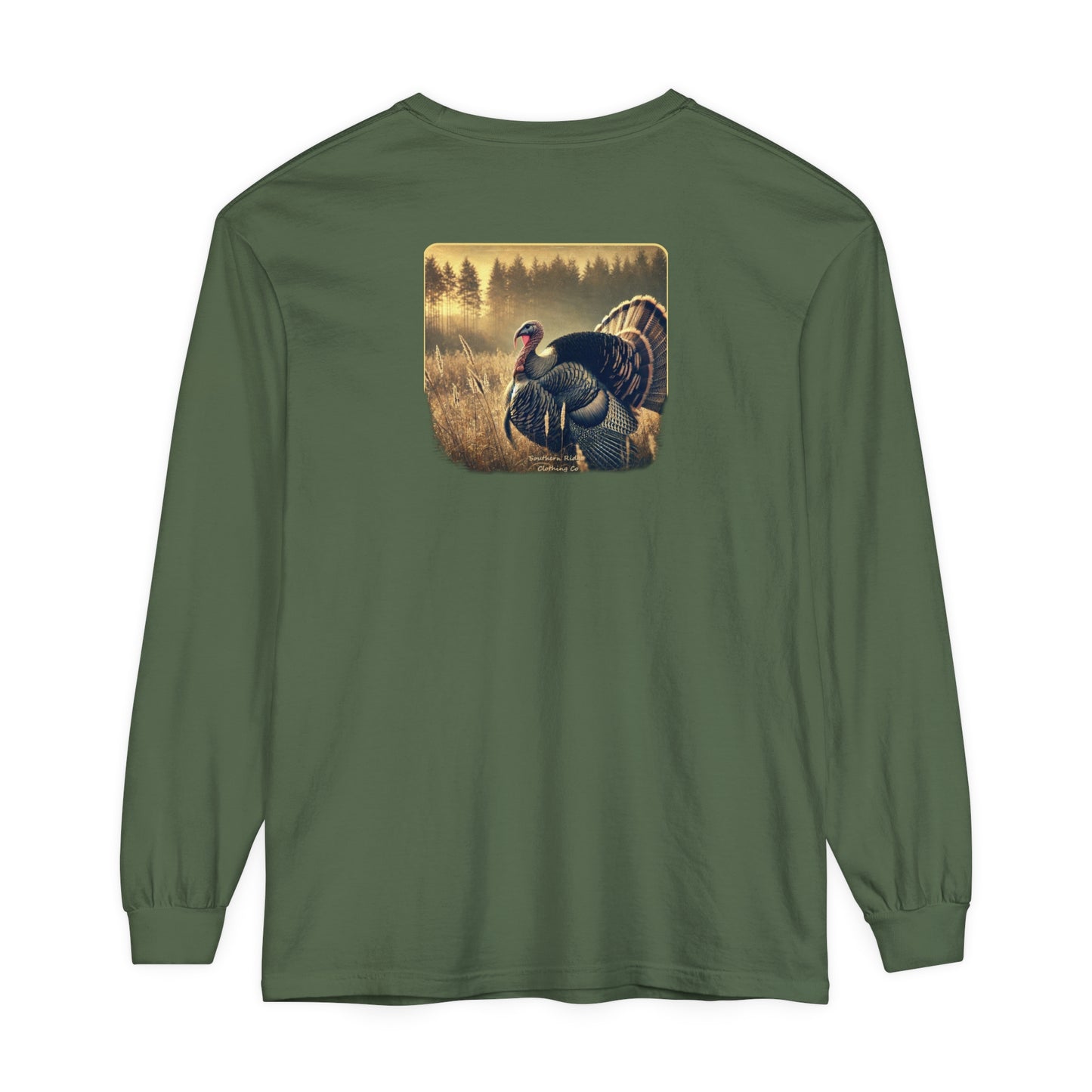 Adult Long Sleeve Tee Turkey In A Field by Southern Ridge Clothing Co