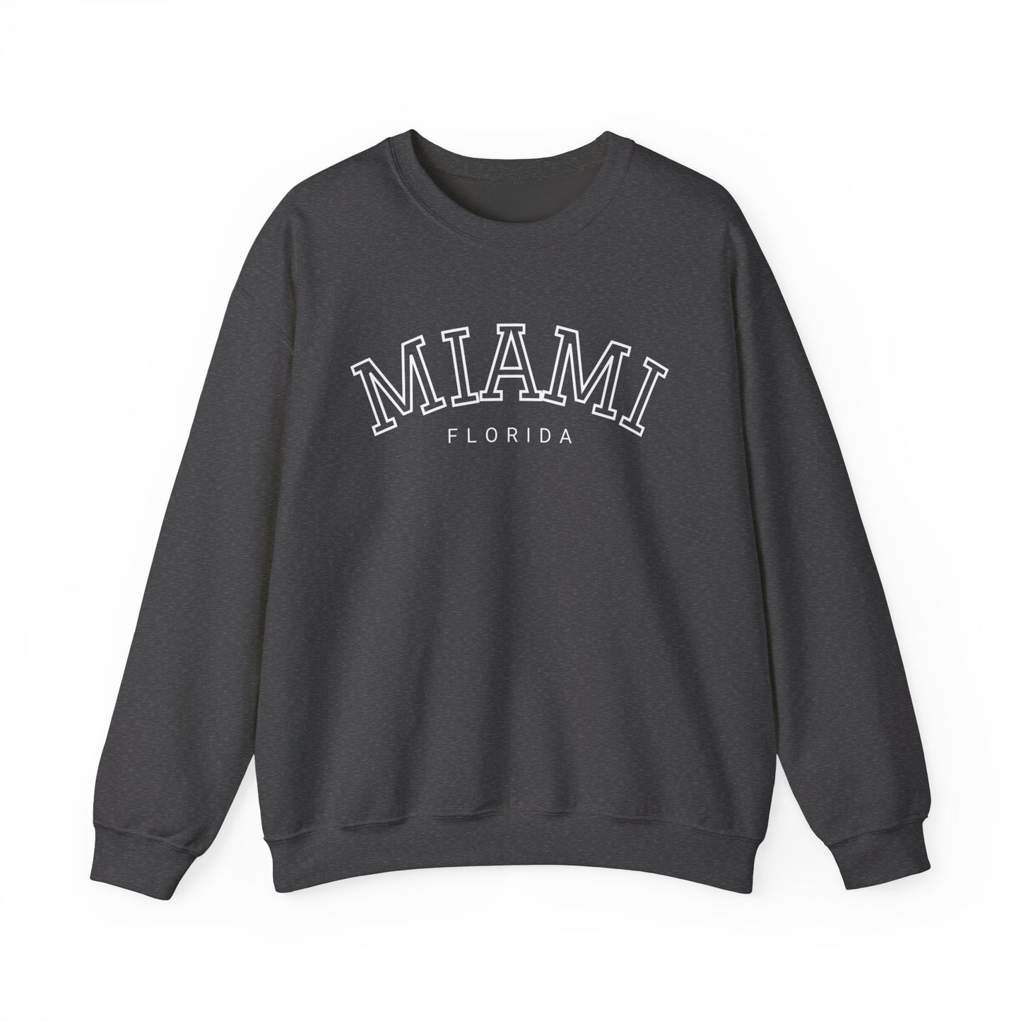 Vintage Miami Florida Graphic Unisex Sweatshirt, Retro Souvenir Beach Vacation Clothing, Crewneck Jumper, Holiday Gift, Warm Pullover