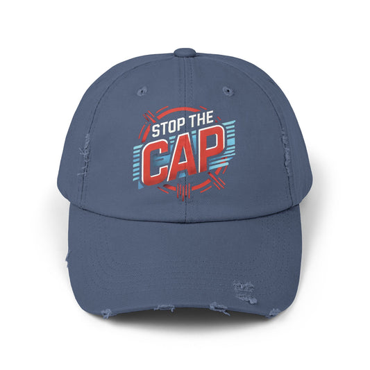 Stop The CAP Meme Hat, Unisex Baseball Cap, Novelty Dad Hat, Vintage Distressed Cap, Retro Baseball Cap