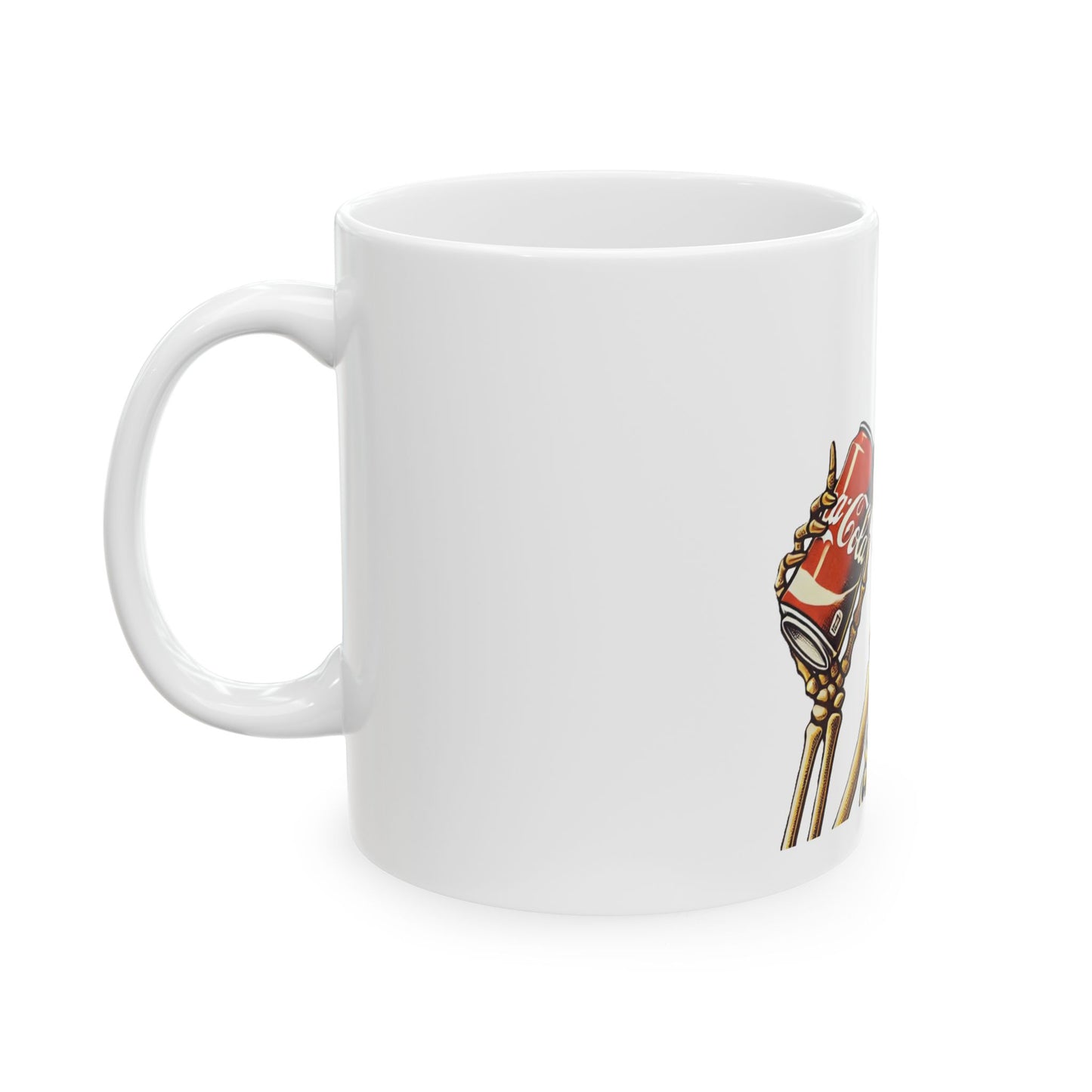 Skeleton Drinking A Coke Ceramic Mug 11oz or 15oz