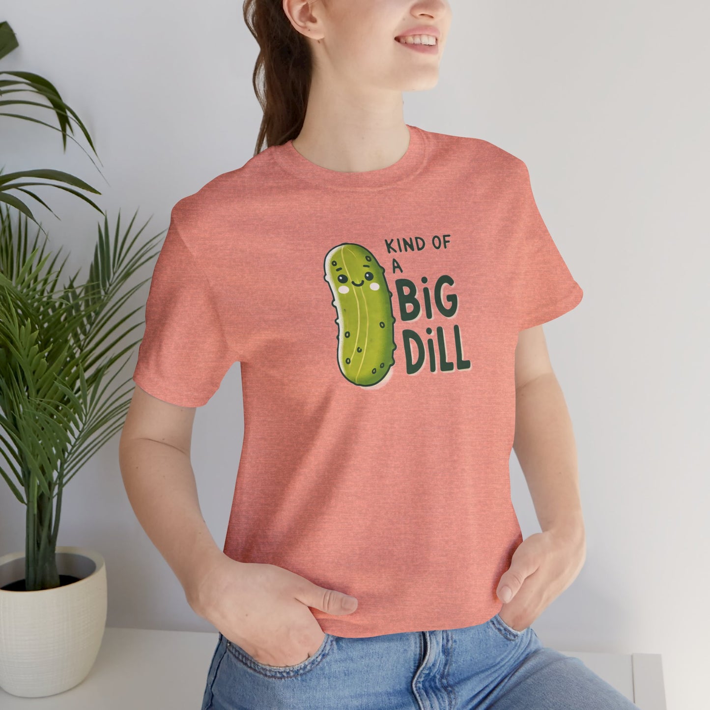 Funny Pickle T-Shirt, Big Dill-ightful Tee, Cute Dill Shirt, Unisex Jersey Top, Foodie Gift